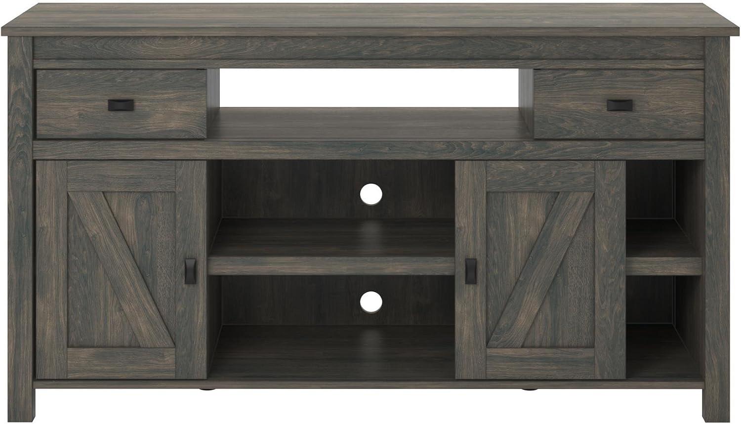 Farmington Gray Weathered Oak TV Stand with Cabinet for 60" TVs