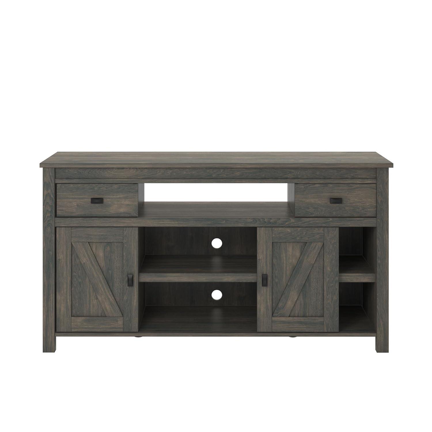 Farmington Gray Weathered Oak TV Stand with Cabinet for 60" TVs