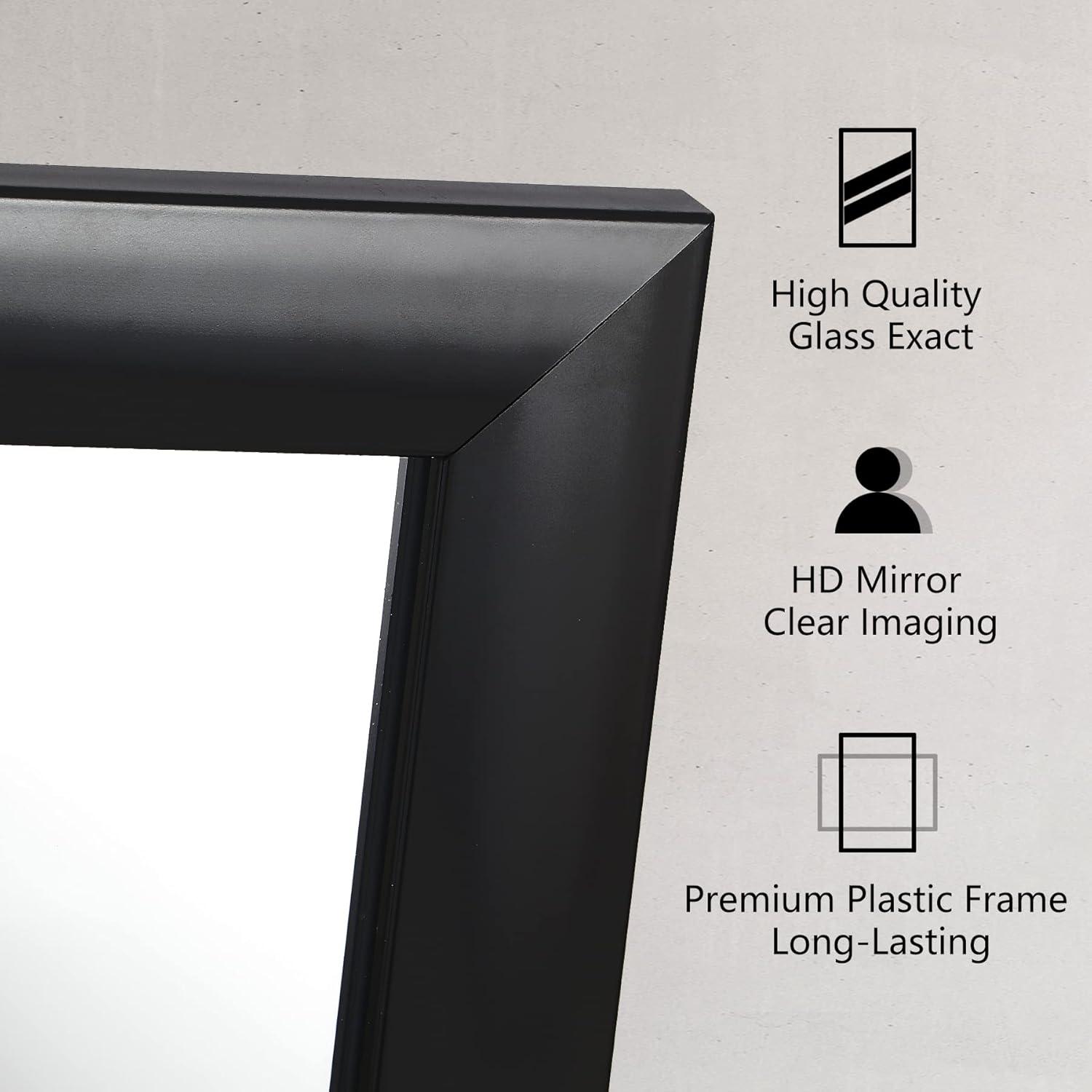 Rectangular Wall Mirror 24" x 36" Modern Decorative Bathroom Mirror for Bedroom, Entryway, Living Room, Vanity, Black
