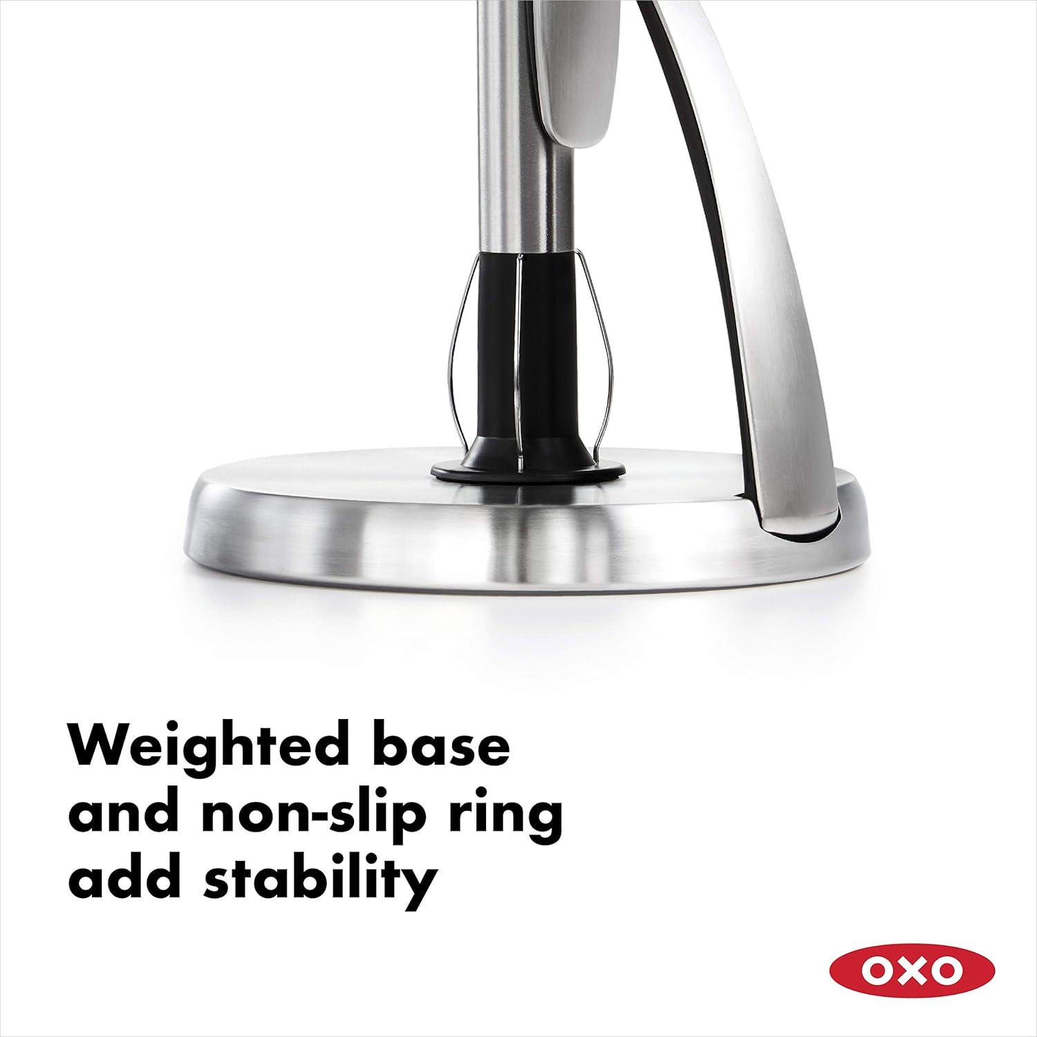 Stainless Steel and Black Freestanding Paper Towel Holder