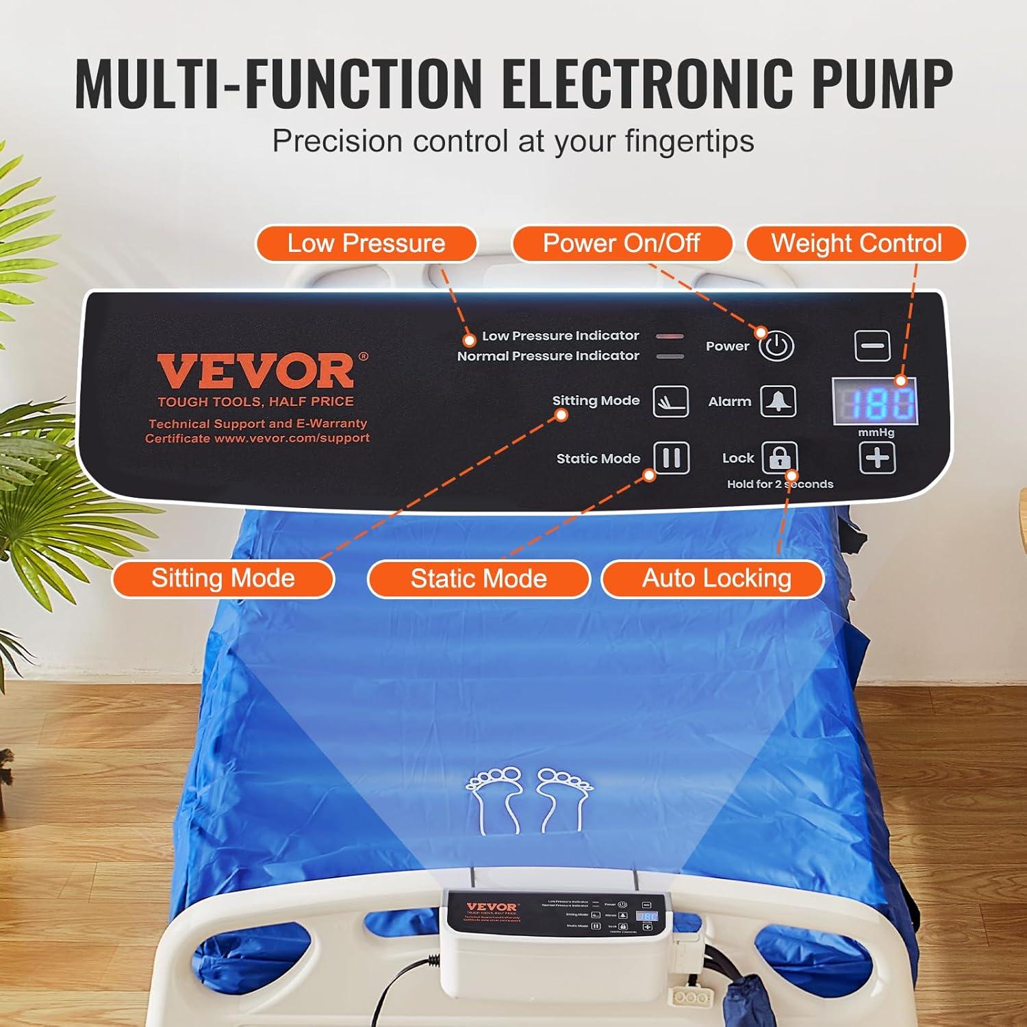 Blue Nylon TPU Dual-Layer Alternating Pressure Mattress with Electric Pump