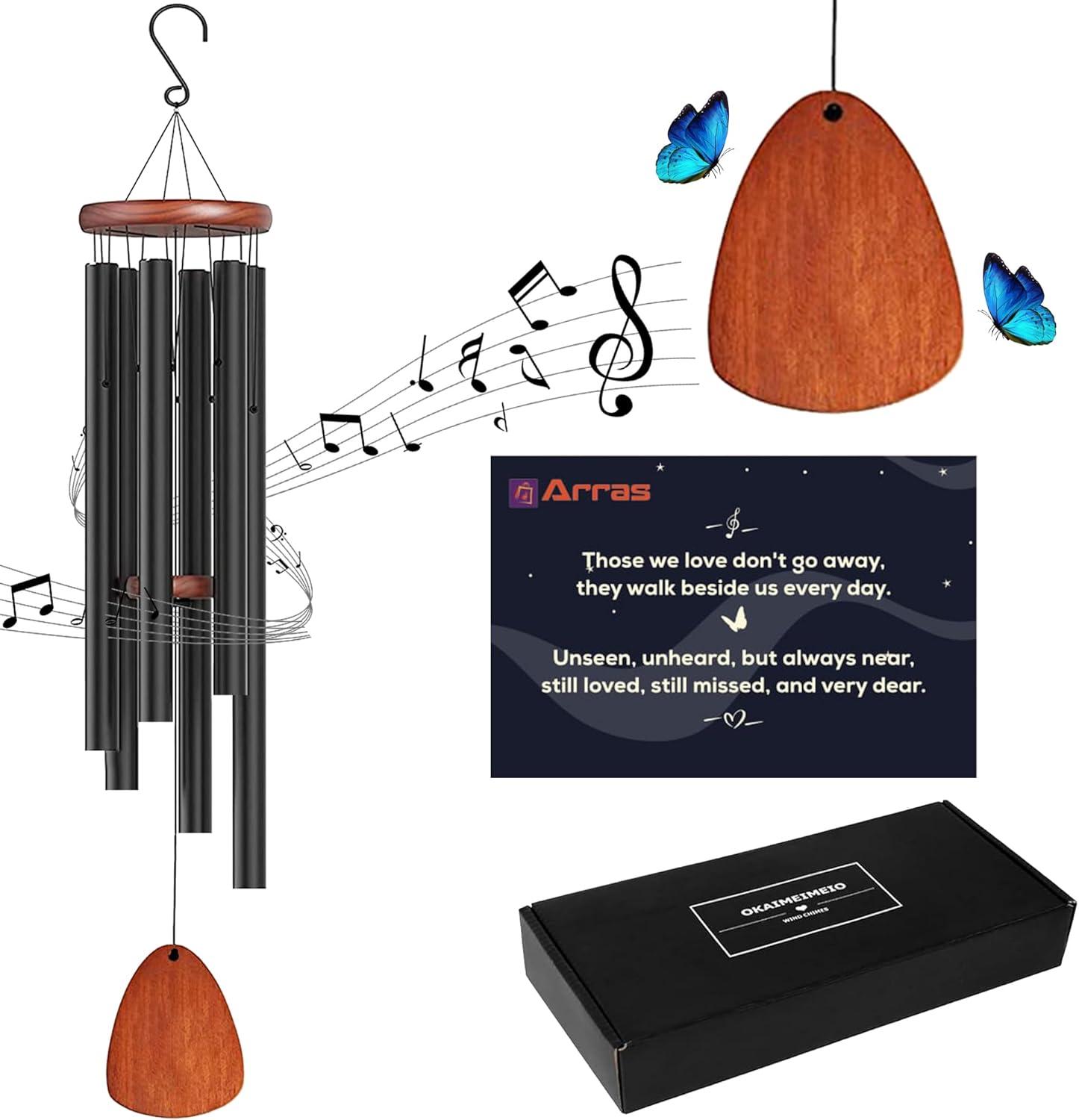 Sympathy Gifts for Loss of Loved One 32" Memorial Wind Chimes for Loss of Loved One Bereavement Condolence Gifts Sympathy Windchimes Memory Wind Chime with Memorial Card