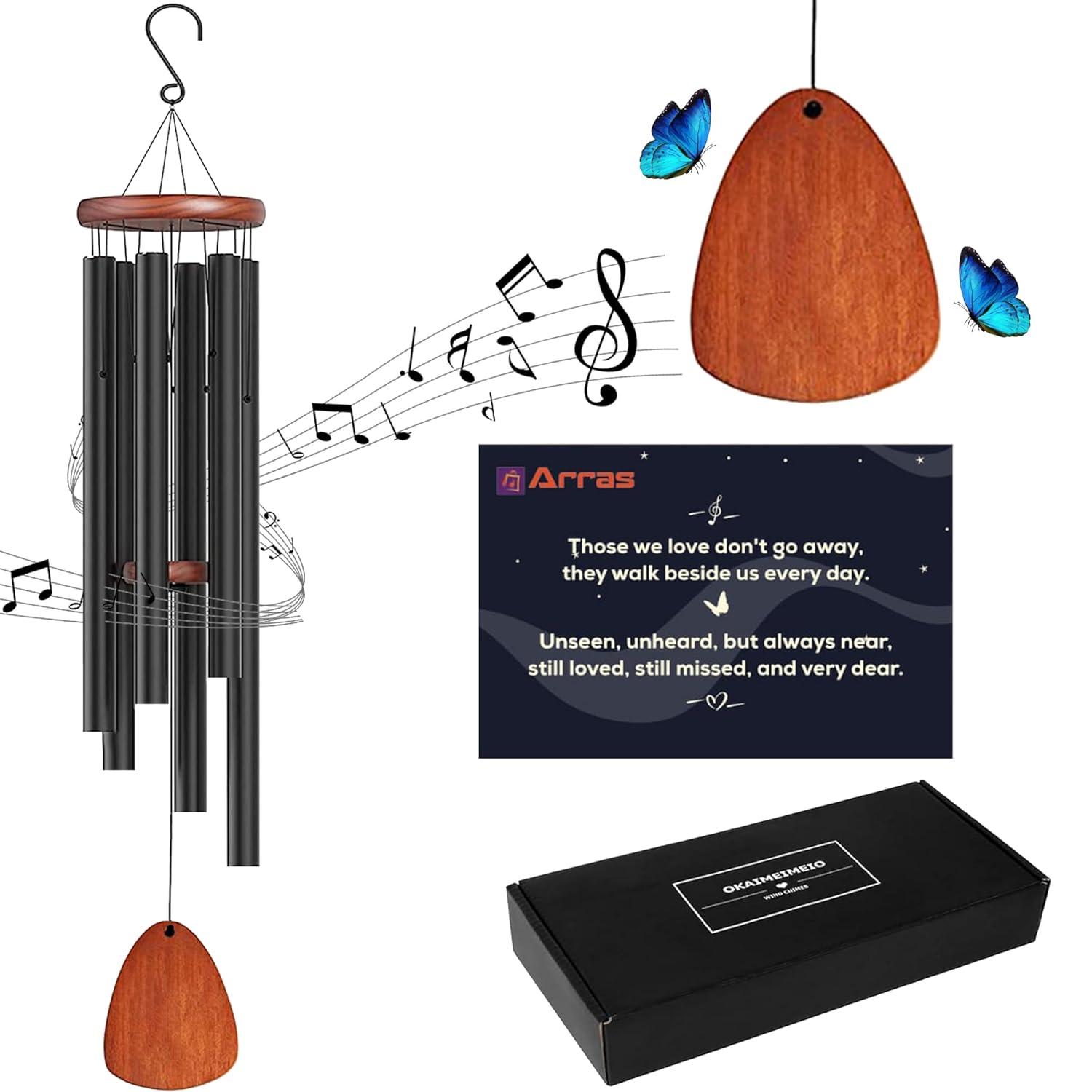 Sympathy Gifts for Loss of Loved One 32" Memorial Wind Chimes for Loss of Loved One Bereavement Condolence Gifts Sympathy Windchimes Memory Wind Chime with Memorial Card