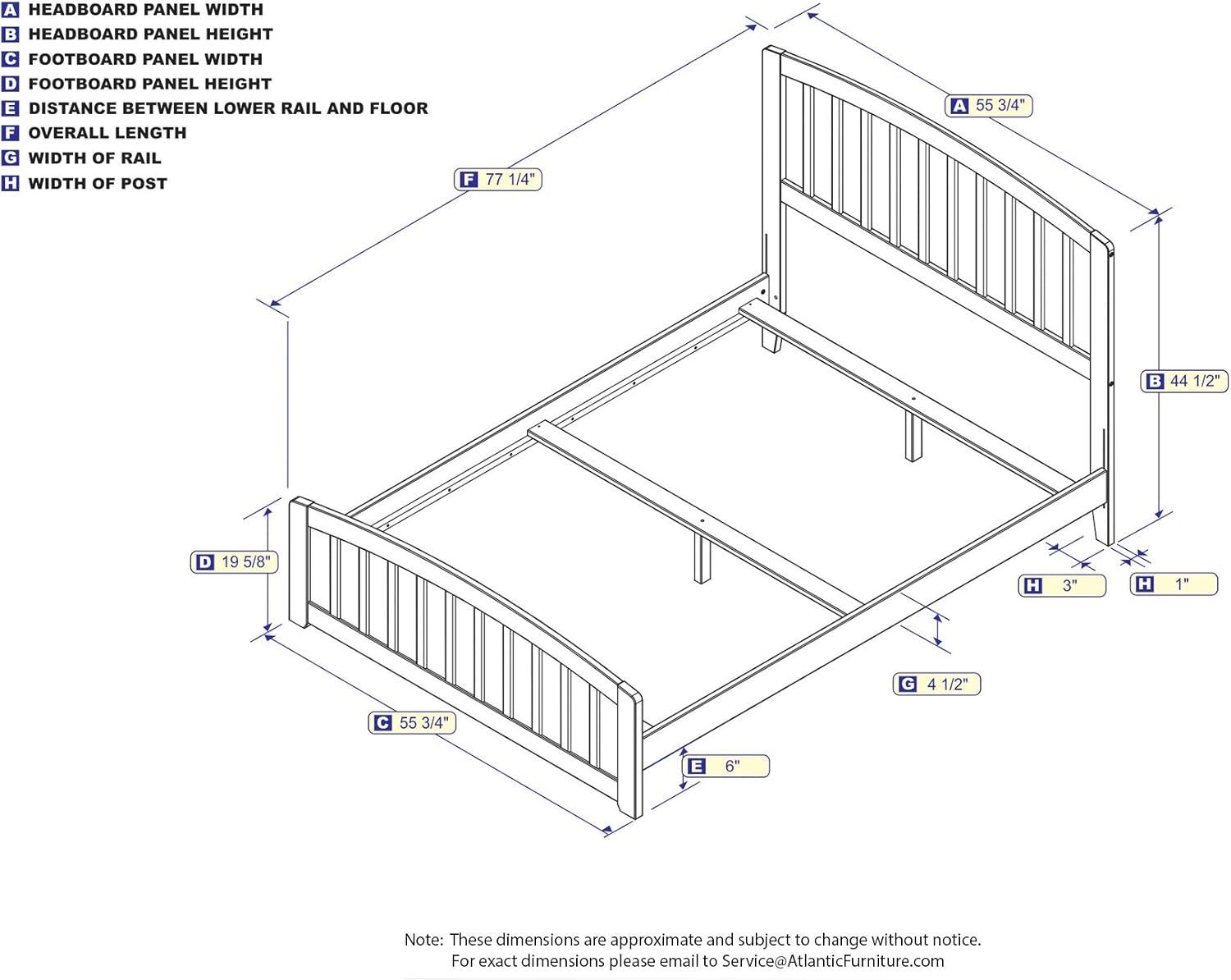 Richmond Full Traditional Wood Bed with Curved Headboard in White