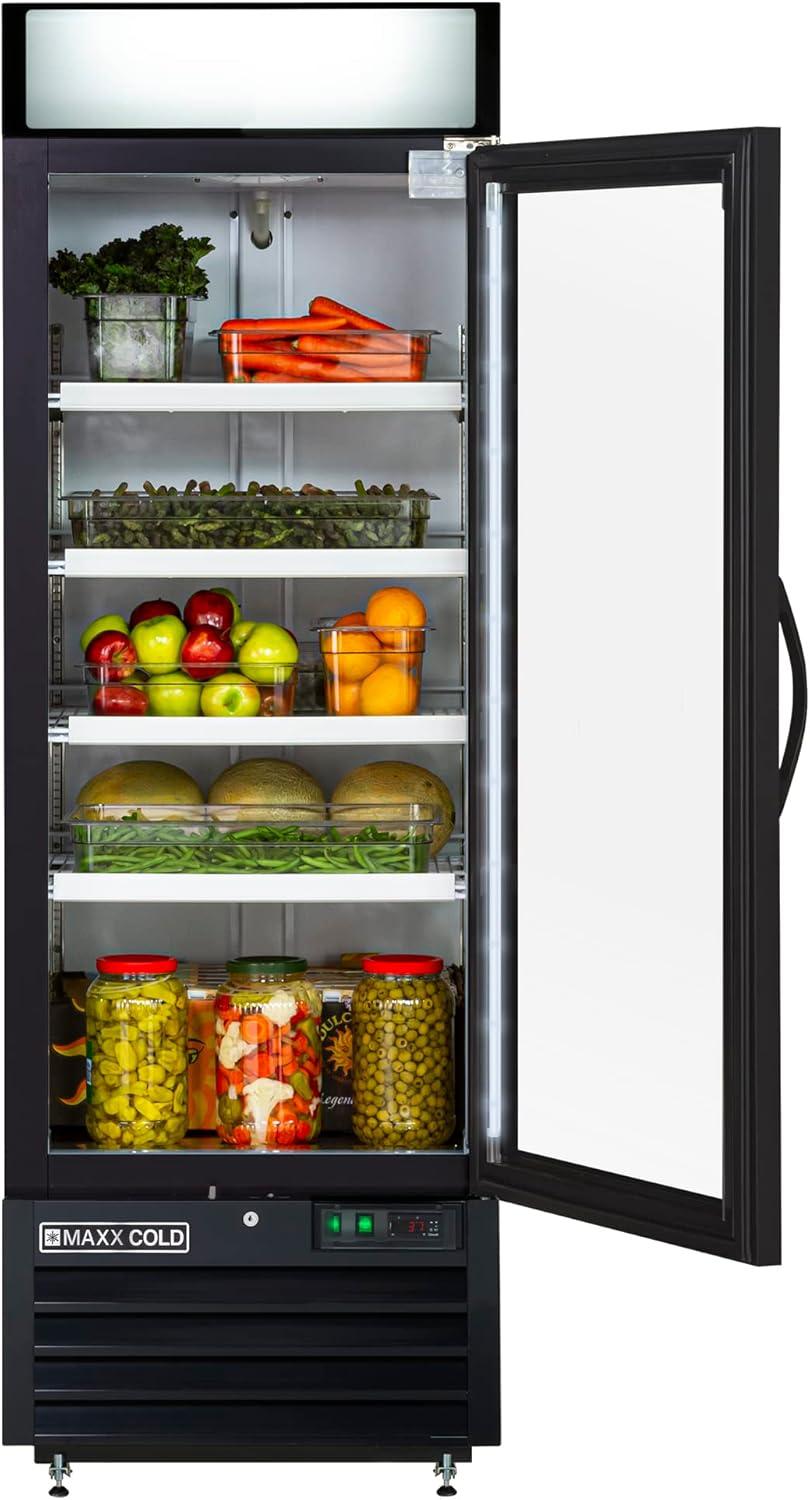 23 cu. ft. Single Door Merchandiser Refrigerator in Black