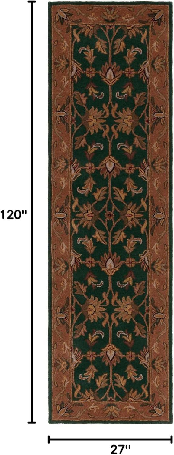 Heritage HG628 Hand Tufted Runner Rug - Dark Green/Gold - 2'3"x10' - Safavieh.
