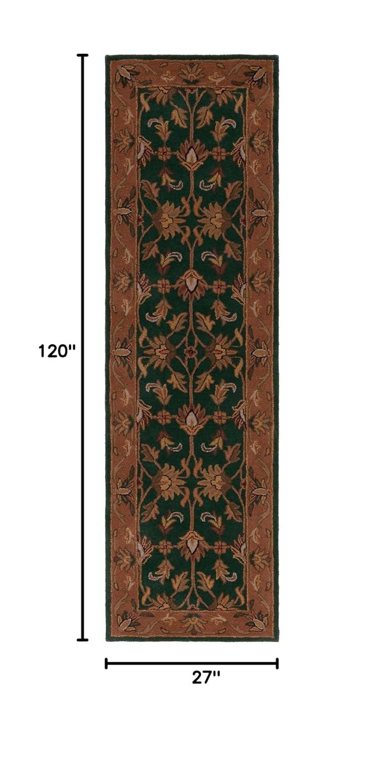 Heritage HG628 Hand Tufted Runner Rug - Dark Green/Gold - 2'3"x10' - Safavieh.