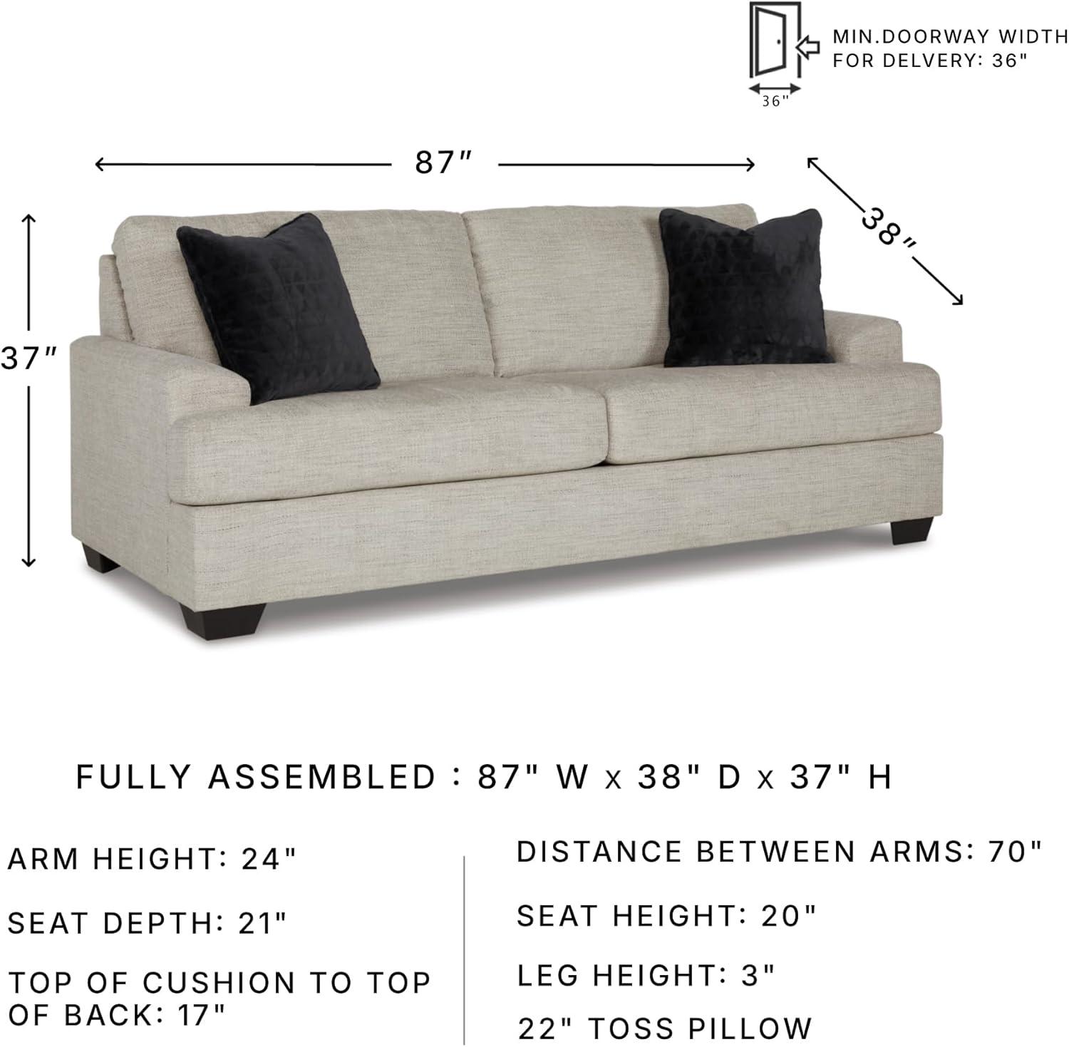 Maggie 96" Square Arm Sofa with Reversible Cushions
