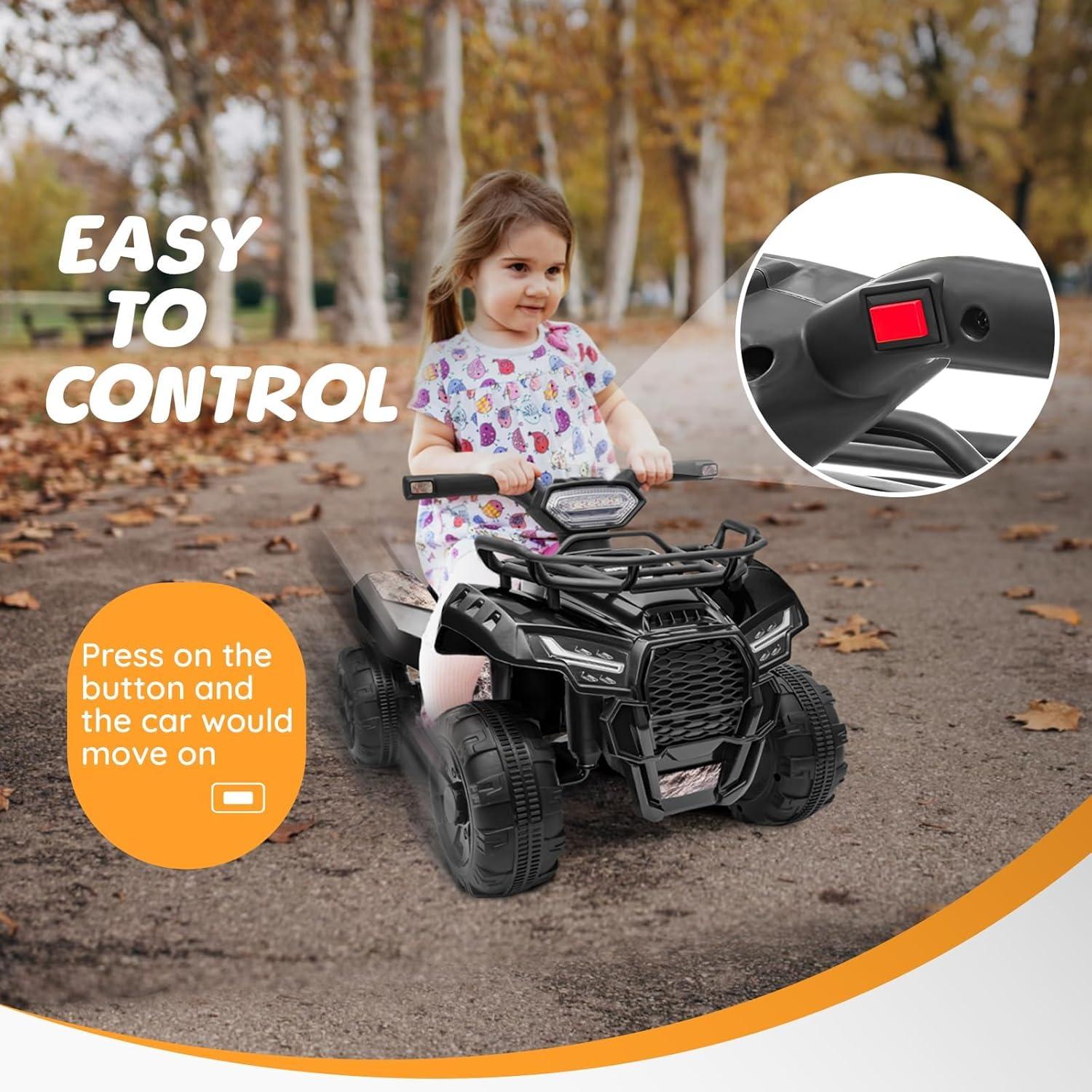 Aosom 6 Volt 1 Seater All-Terrain Vehicles Push/Pull Ride On