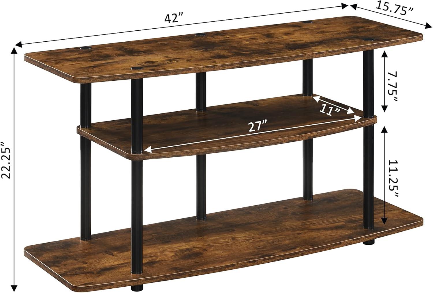 Convenience Concepts Designs2Go No Tools 3 Tier Wide TV Stand for TVs up to 46", Barnwood/Black