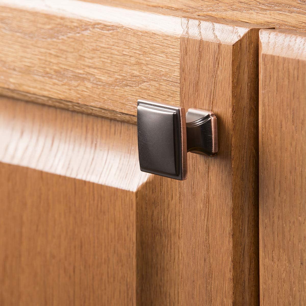 Oil Rubbed Bronze Square Cabinet Knob with Mounting Hardware