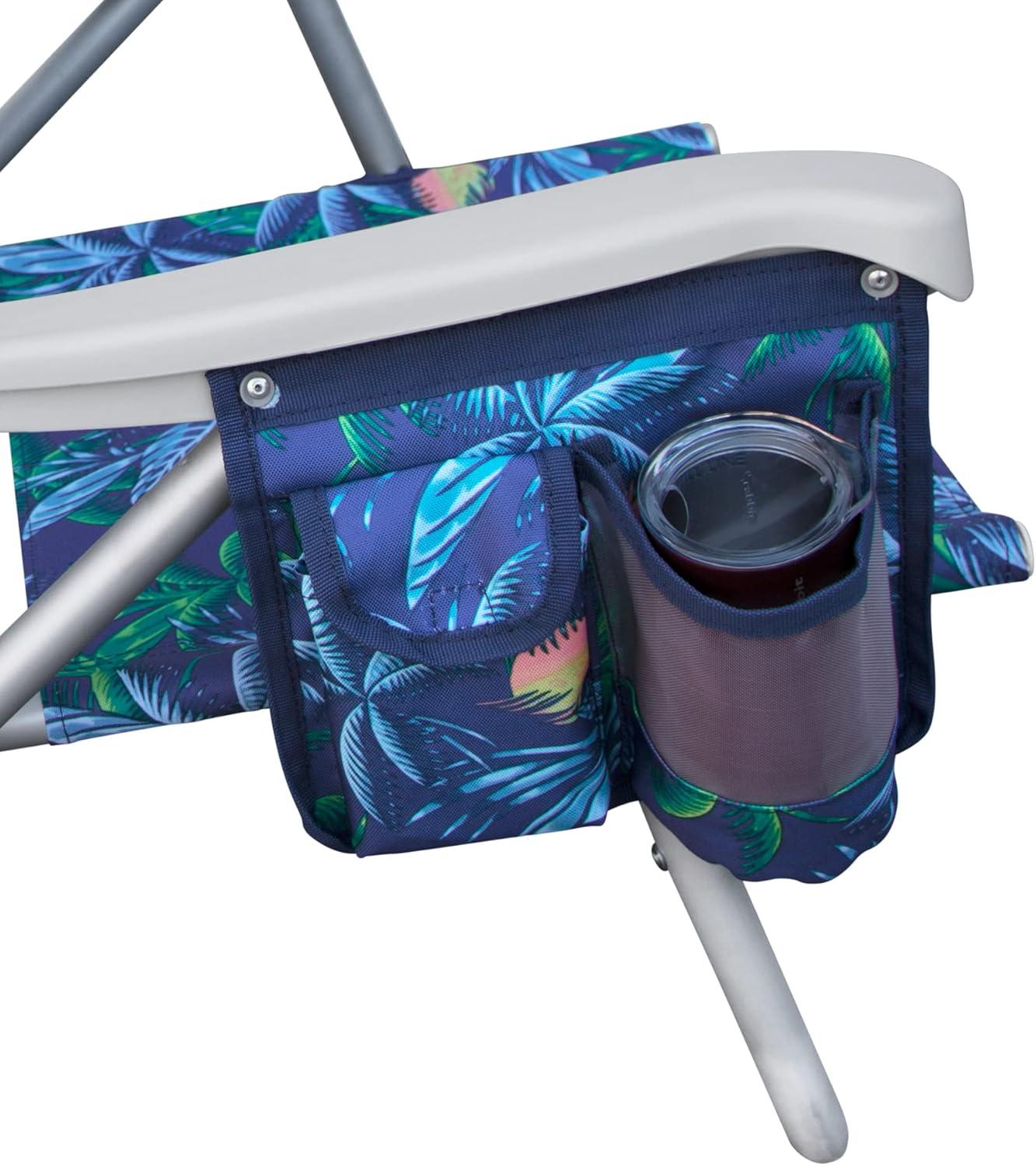 E-Z UP CHHRDLXPMBL Hurley Deluxe Backpack Beach Chair – Deluxe Palms Blue