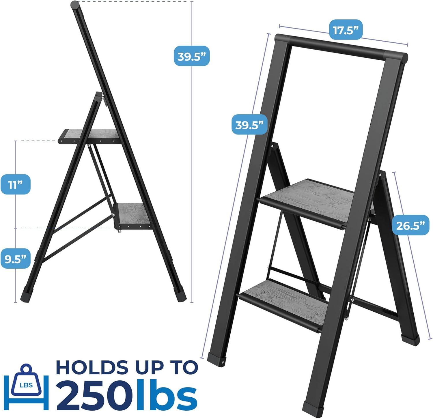 Sorfey Sorfey Step Ladders 2 - Step Steel Lightweight Folding Step Stool