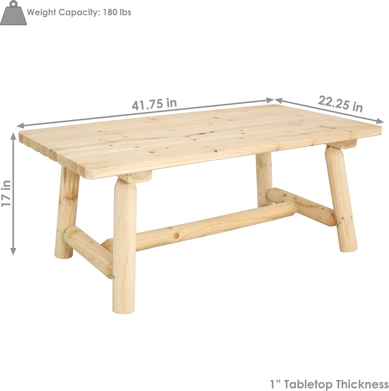 Rustic Unfinished Natural Fir Wood 41'' Coffee Table