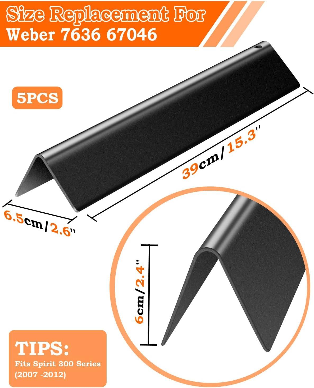 Flavorizer Bars for Weber Spirit E310 310 Grill Parts, Porcelain-Enameled Flavor Bars Replacement for Weber Spirit 300 Series Grill with UP-Front Controls 15.3 inch Set of 5
