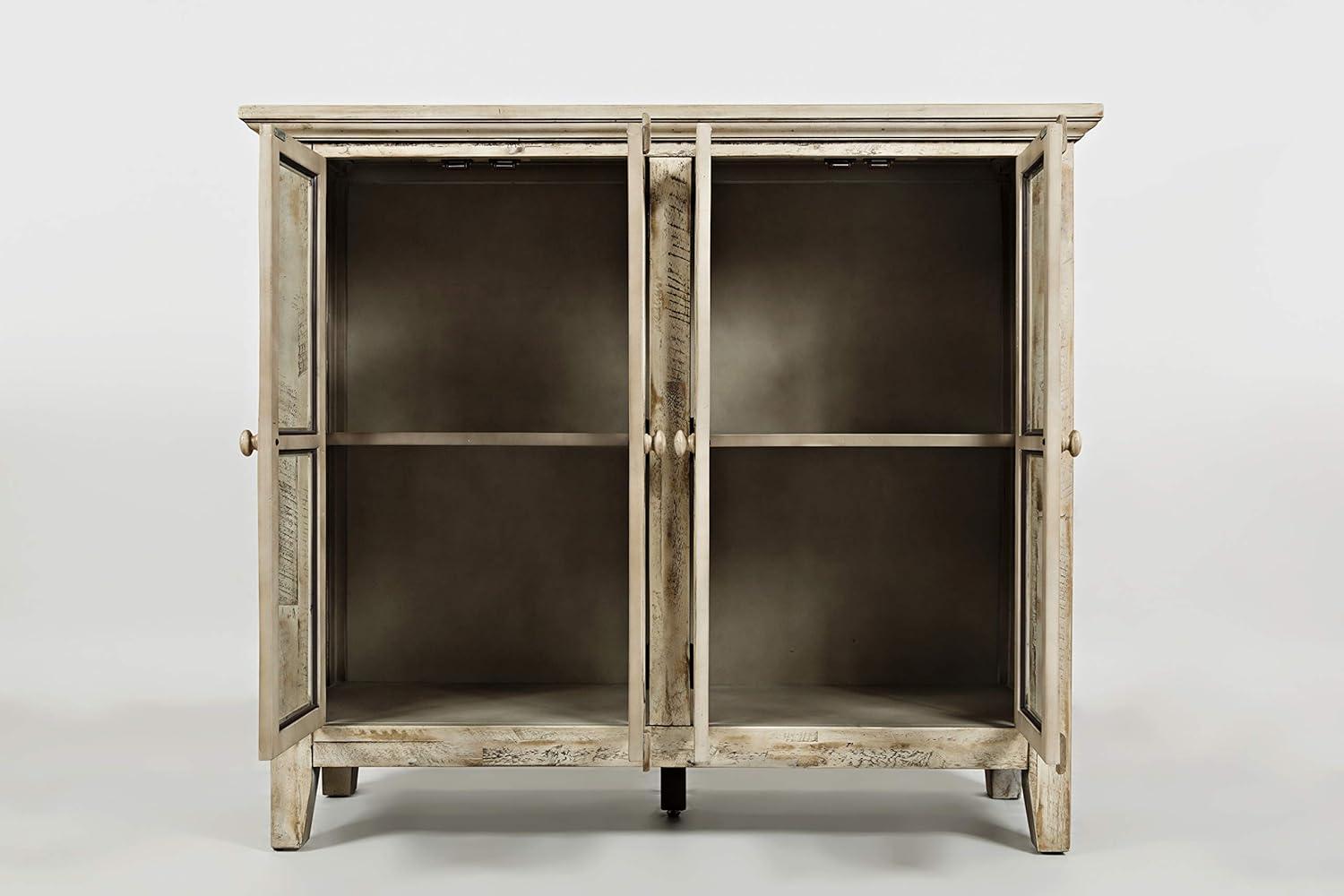 Jofran Rustic Shores 48" Coastal Distressed Acacia Four-Door Accent Cabinet