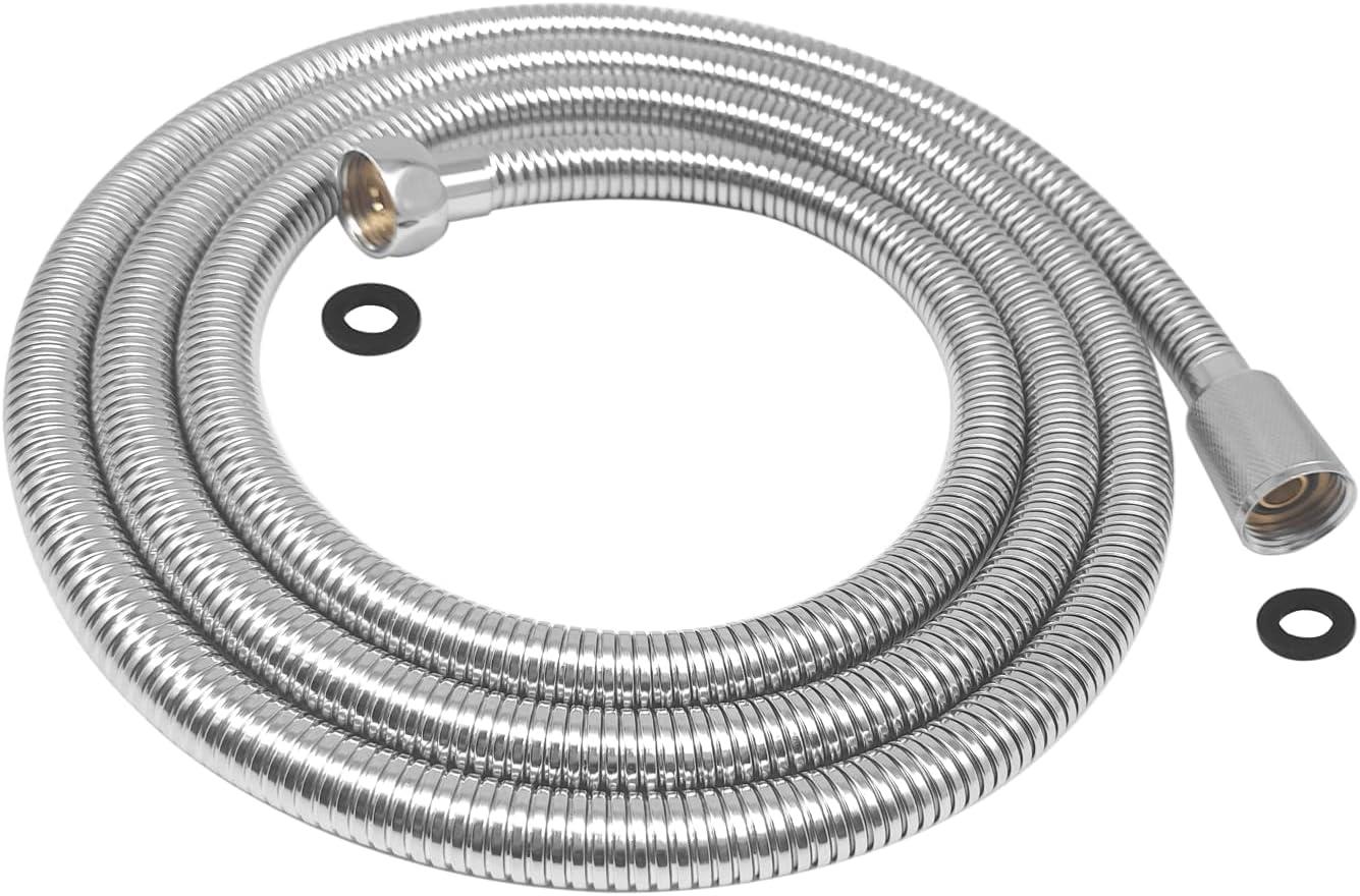 71 In. Modern Flexible Handheld Shower Hose Replacement For Bathing Toilet Cleaning Pet With Brass Fitting In Chrome