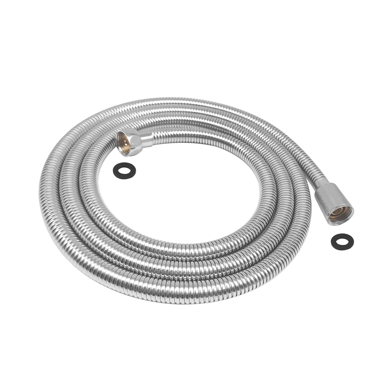 71 In. Modern Flexible Handheld Shower Hose Replacement For Bathing Toilet Cleaning Pet With Brass Fitting In Chrome