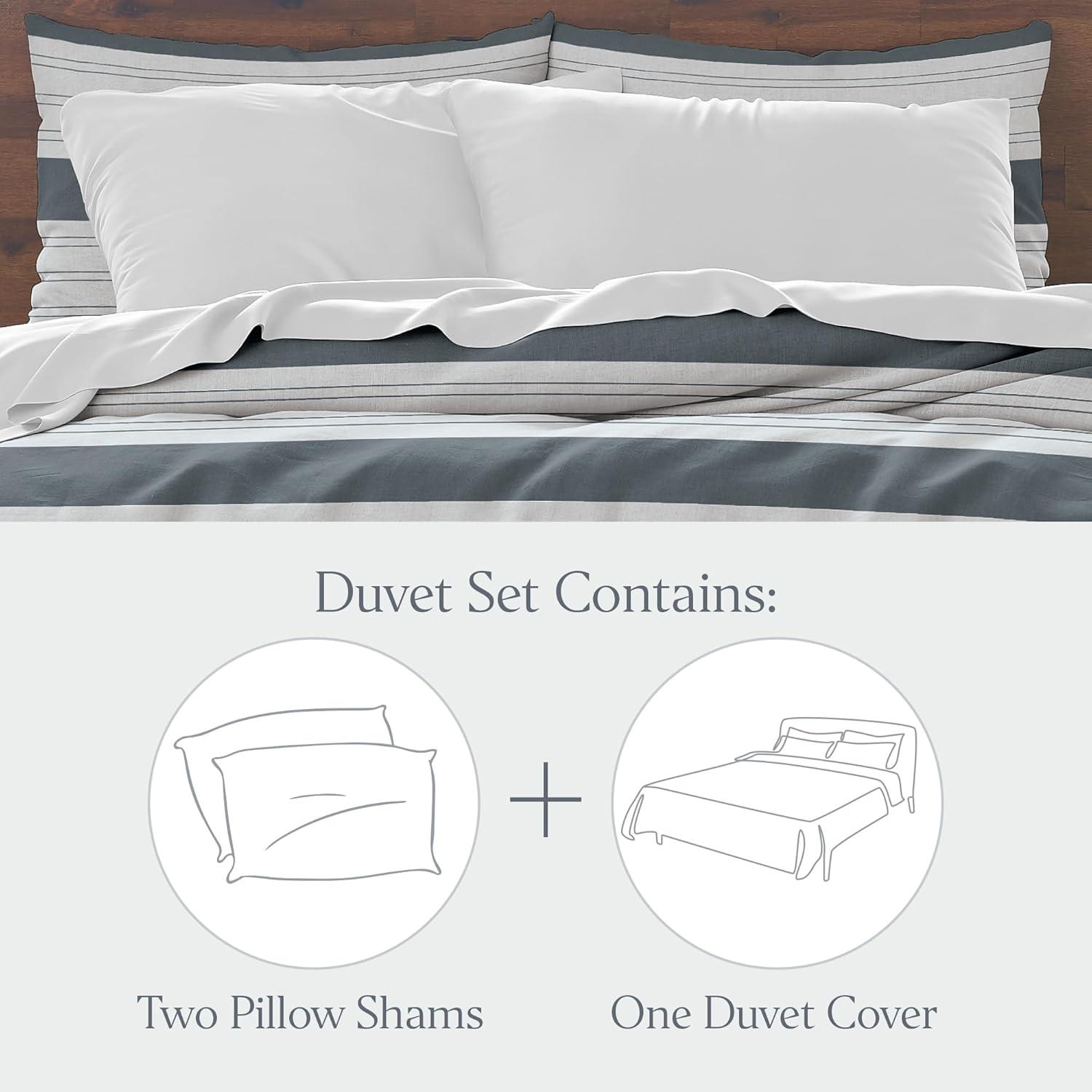 Ella Jayne Home French Linen Cotton Striped Duvet Cover Set