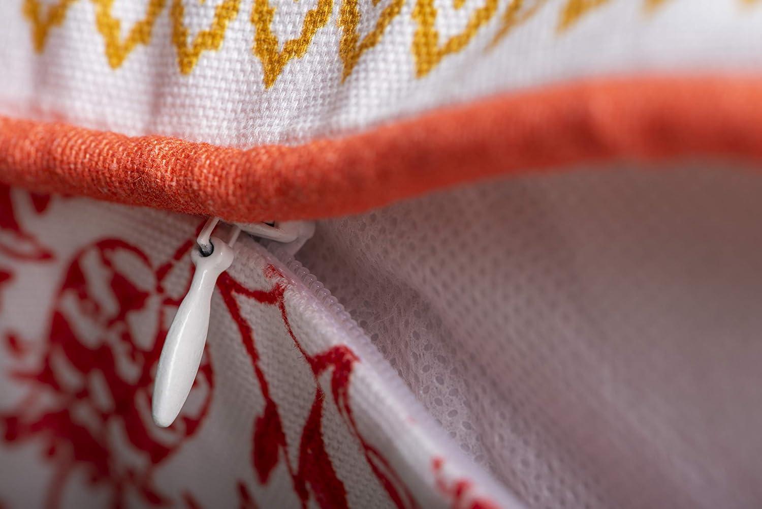 Maison d' Hermine Decorative Pillow Covers 18 x 18 Inch Square 100% Cotton Throw Pillow Covers with Invisible Zipper Cushion Case for Living Room Couch, Chair, Sofas, Bedroom, Home (Katmandou - Doda)