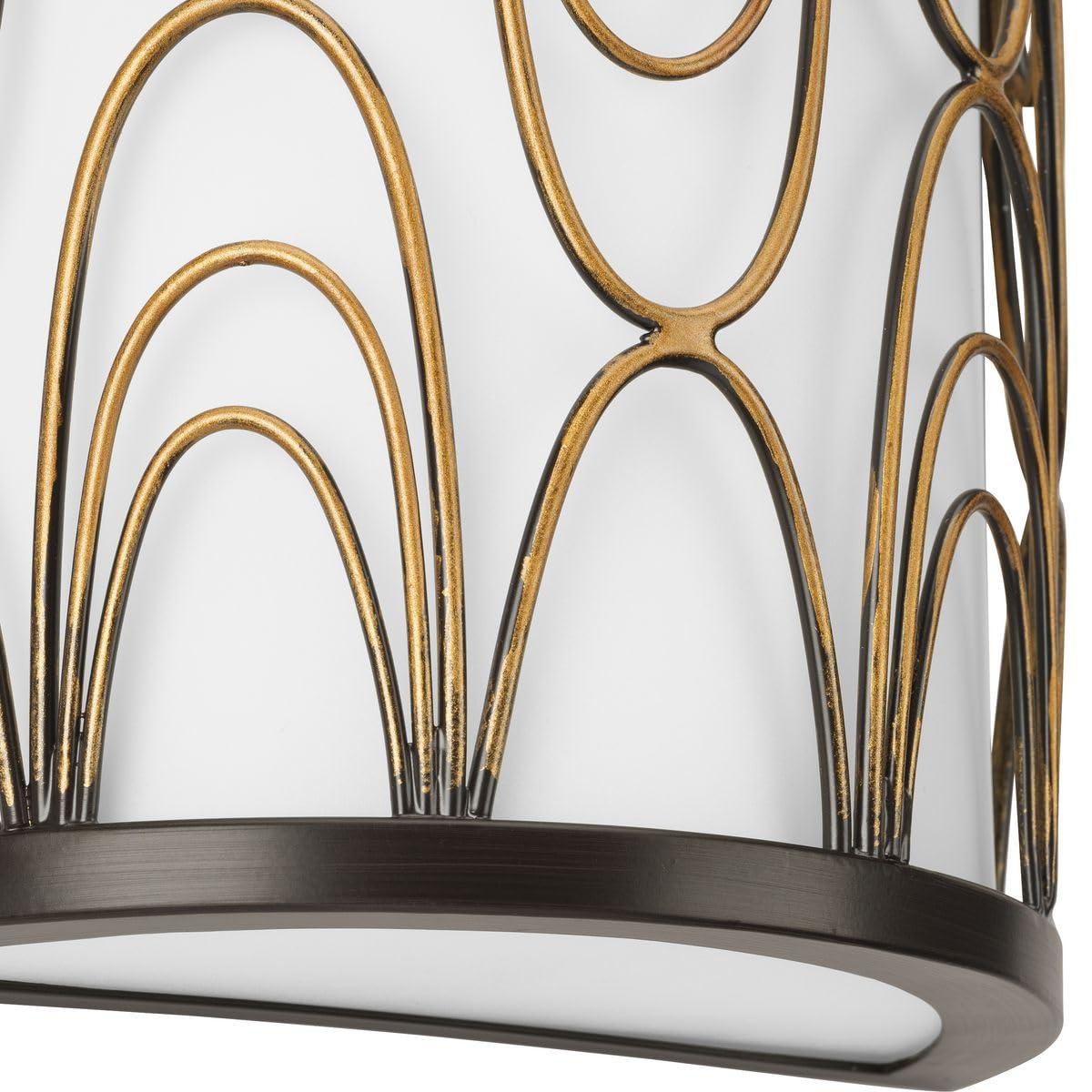 Progress Lighting Cirrine 1-Light Wall Sconce, Antique Bronze, Etched White Glass