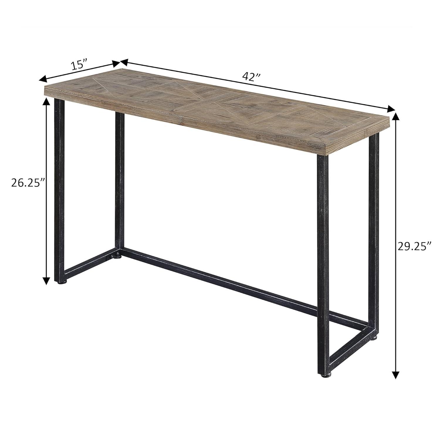 Convenience Concepts Laredo Parquet Console Table, Natural/Black