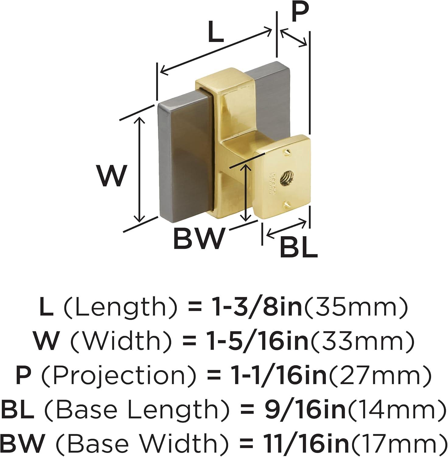 1-3/8" Length Square Knob