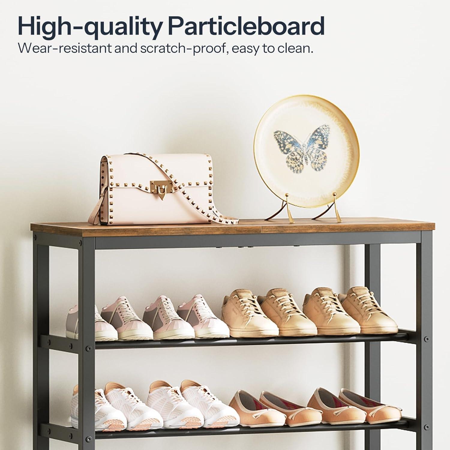 Shoe Rack, 6-Tier Shoe Organizer, for 18-24 Pairs of Shoes, Large Capacity Shoe Storage Shelf, Durable and Stable, for Entryway, Closet, Hallway, Dorm Room, Industrial, Rustic Brown BF67XJ01G1