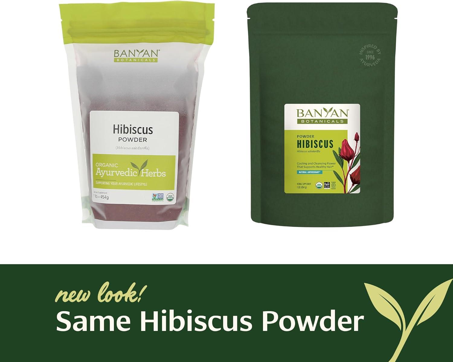 Banyan Botanicals Hibiscus Powder – Organic Hibiscus sabdaiffa – For Refreshing Hibiscus Tea – Supports Healthy Hair & Skin* – 1 lb. – Non-GMO Sustainably Sourced Vegan