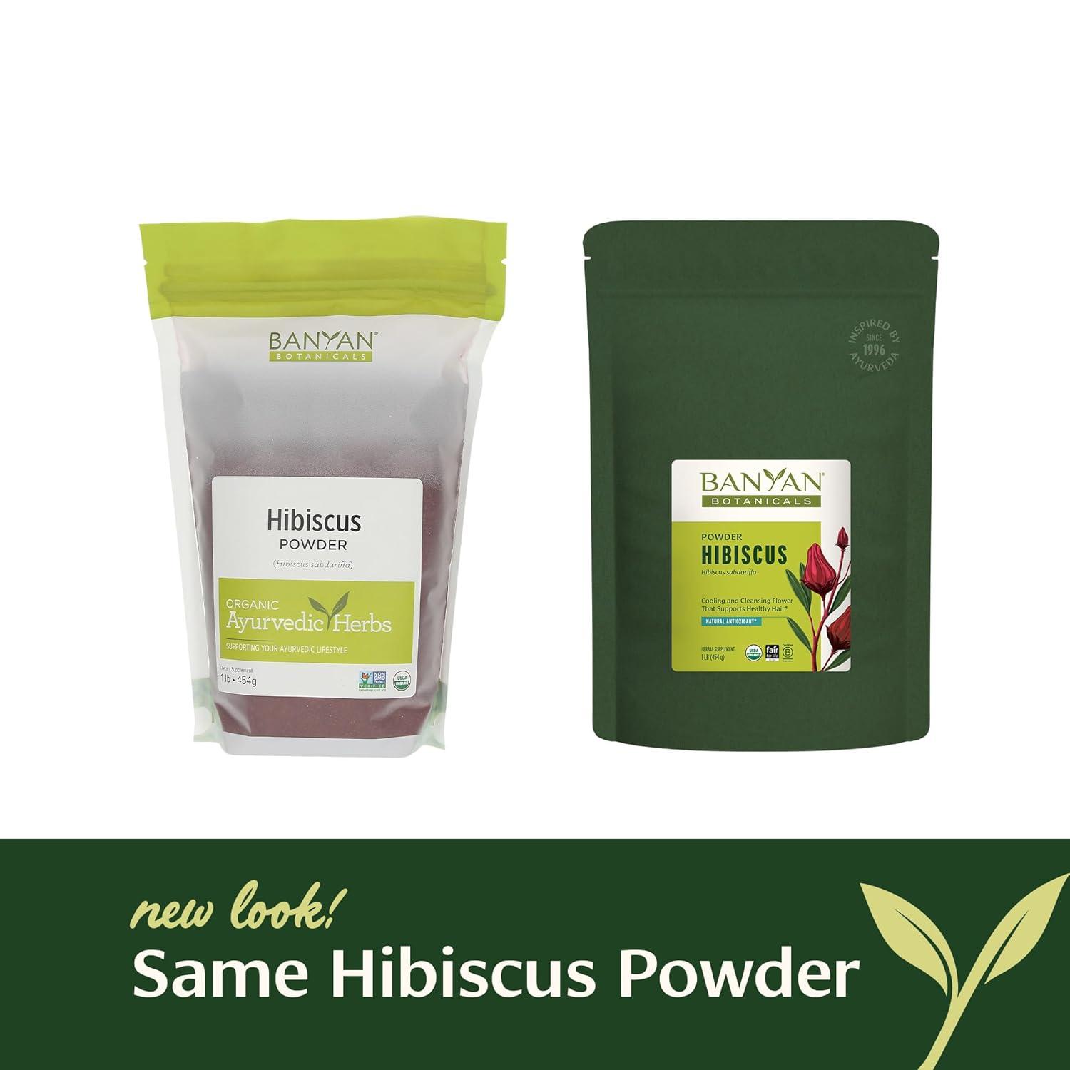 Banyan Botanicals Hibiscus Powder – Organic Hibiscus sabdaiffa – For Refreshing Hibiscus Tea – Supports Healthy Hair & Skin* – 1 lb. – Non-GMO Sustainably Sourced Vegan