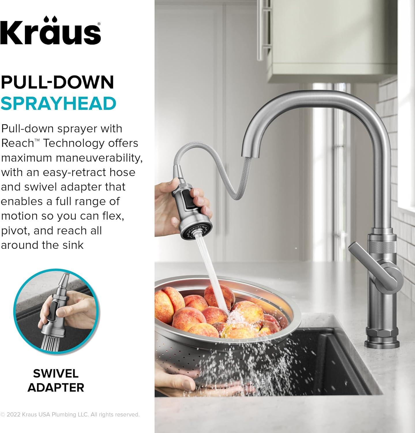 KRAUS Allyn Industrial Pull-Down Single Handle Kitchen Faucet