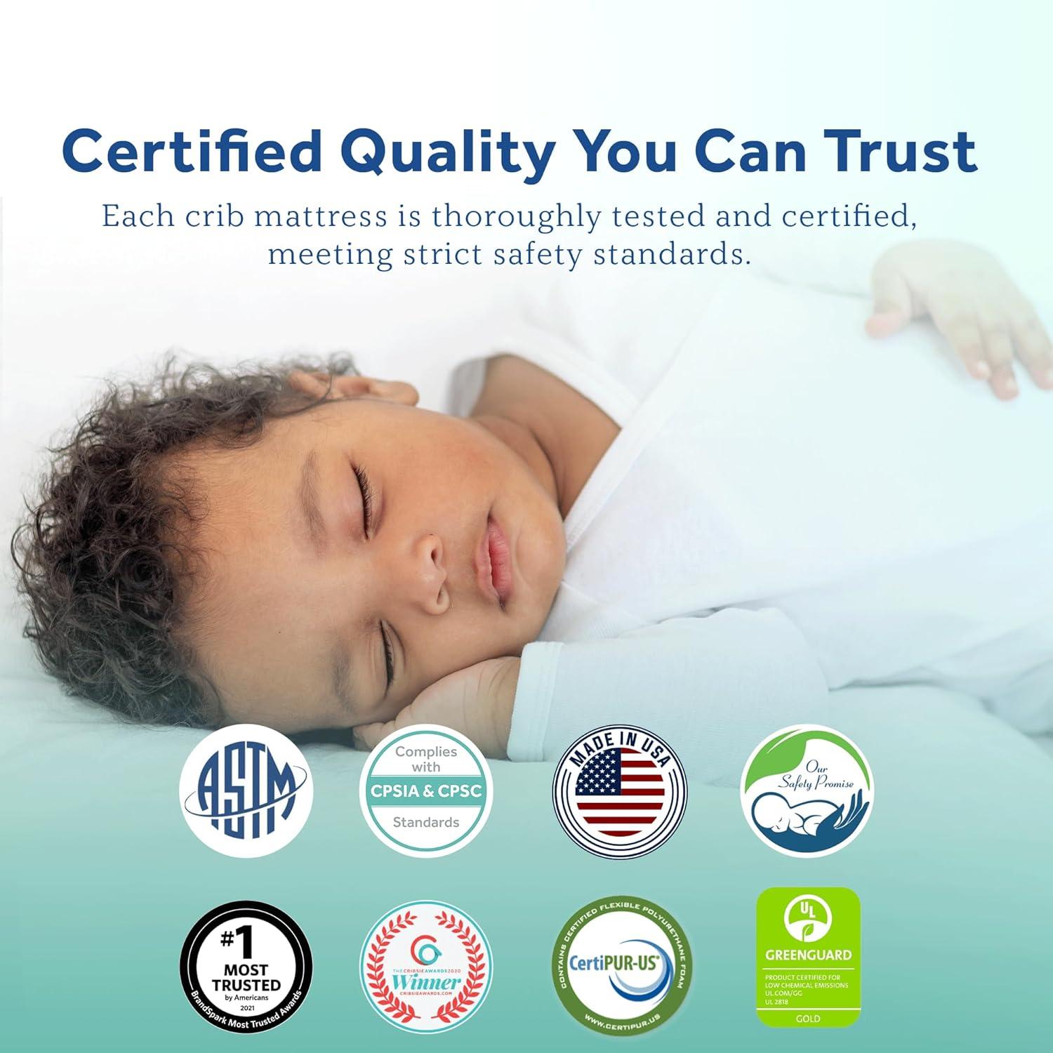 Sealy Baby OptiCool 2-Stage Premium Waterproof Baby Crib Mattress & Toddler Bed Mattress, GREENGUARD Gold Certified, 52" x 28"