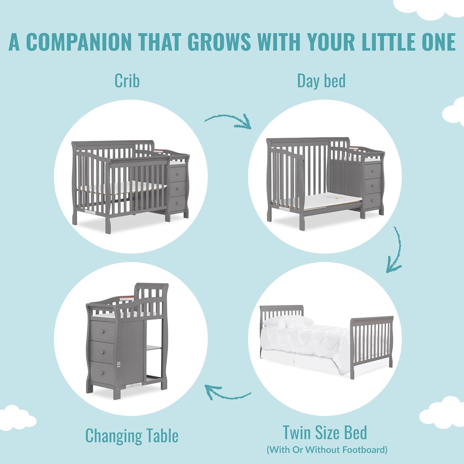 Dream On Me Jayden 4-in-1 Mini Convertible Crib and Changer