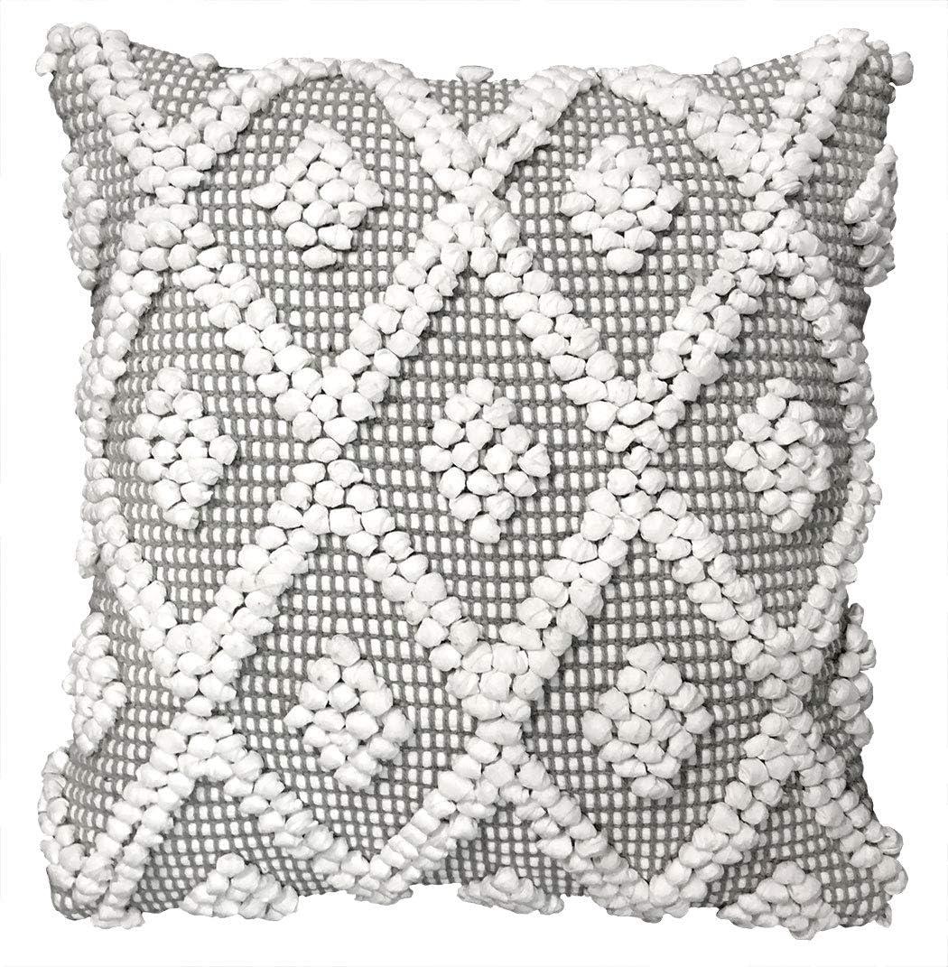 20"x20" Oversize Adelyn Family-Friendly Square Throw Pillow Cover Dark Gray - Lush Décor: Cotton, Zipper Closure, Machine Washable