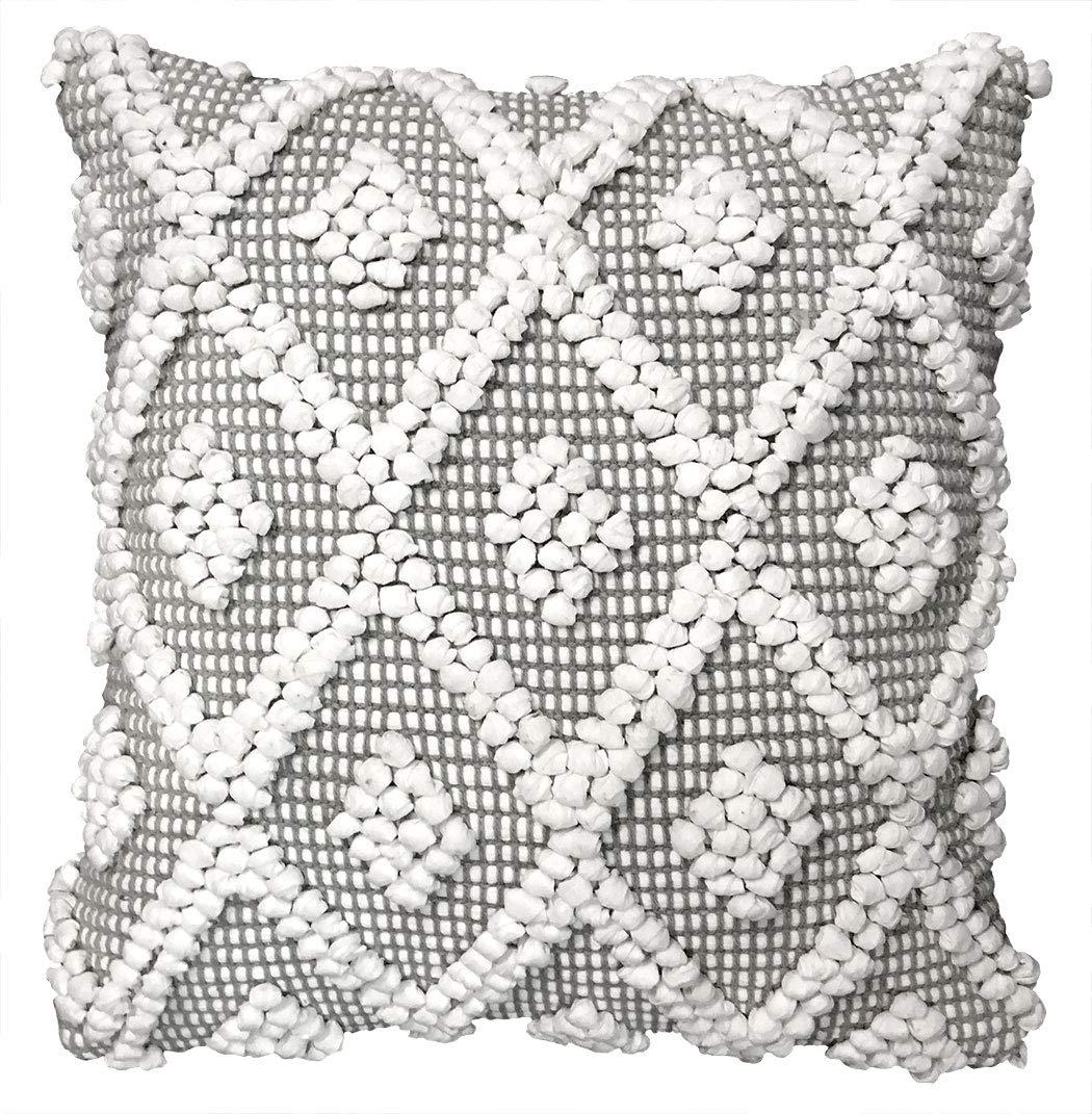 20"x20" Oversize Adelyn Family-Friendly Square Throw Pillow Cover Dark Gray - Lush Décor: Cotton, Zipper Closure, Machine Washable