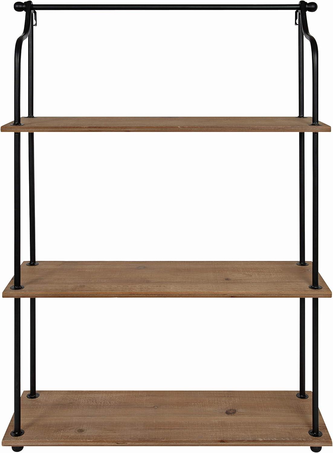 21" x 32" Walters Wood/Metal 3 Tier Shelving - Kate & Laurel All Things Decor