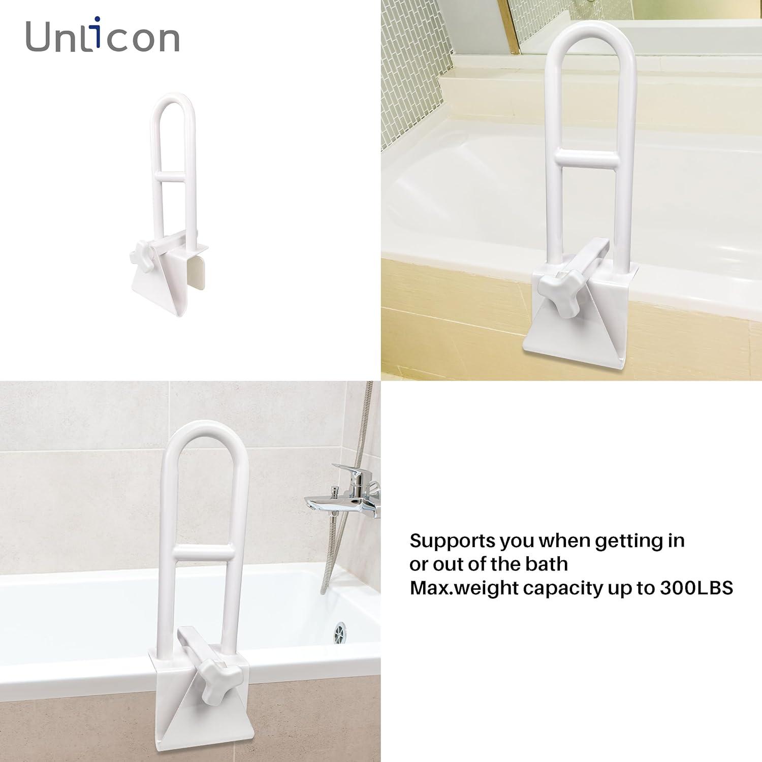 Bathtub Safety Rail,White Bathtub Rail Clamp Railing Bath Support Adjustable Shower Hand Grip Handle Assist Grab Bar