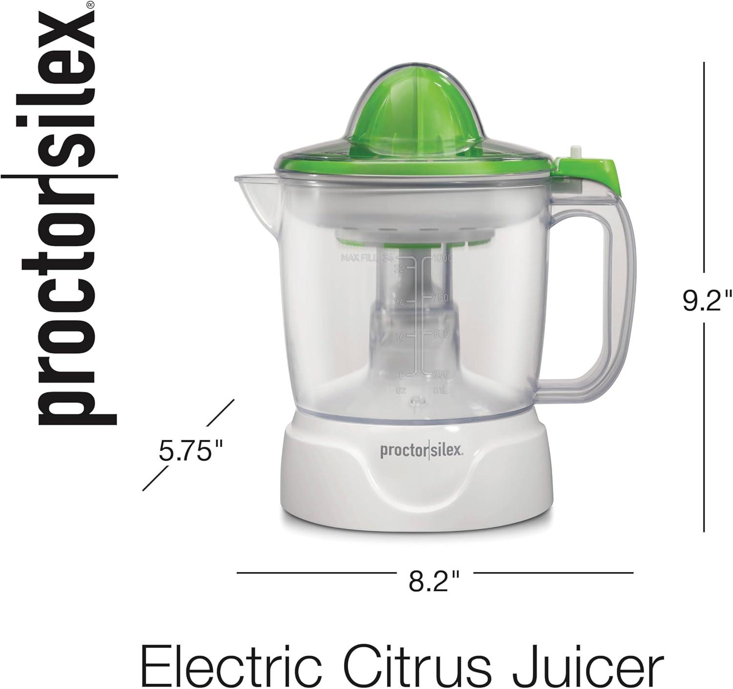 Proctor Silex White Electric Citrus Juicer with 34 oz Pitcher