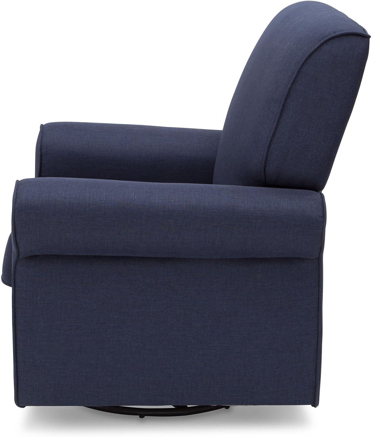 Sand Upholstered Swivel Glider with Wood Frame