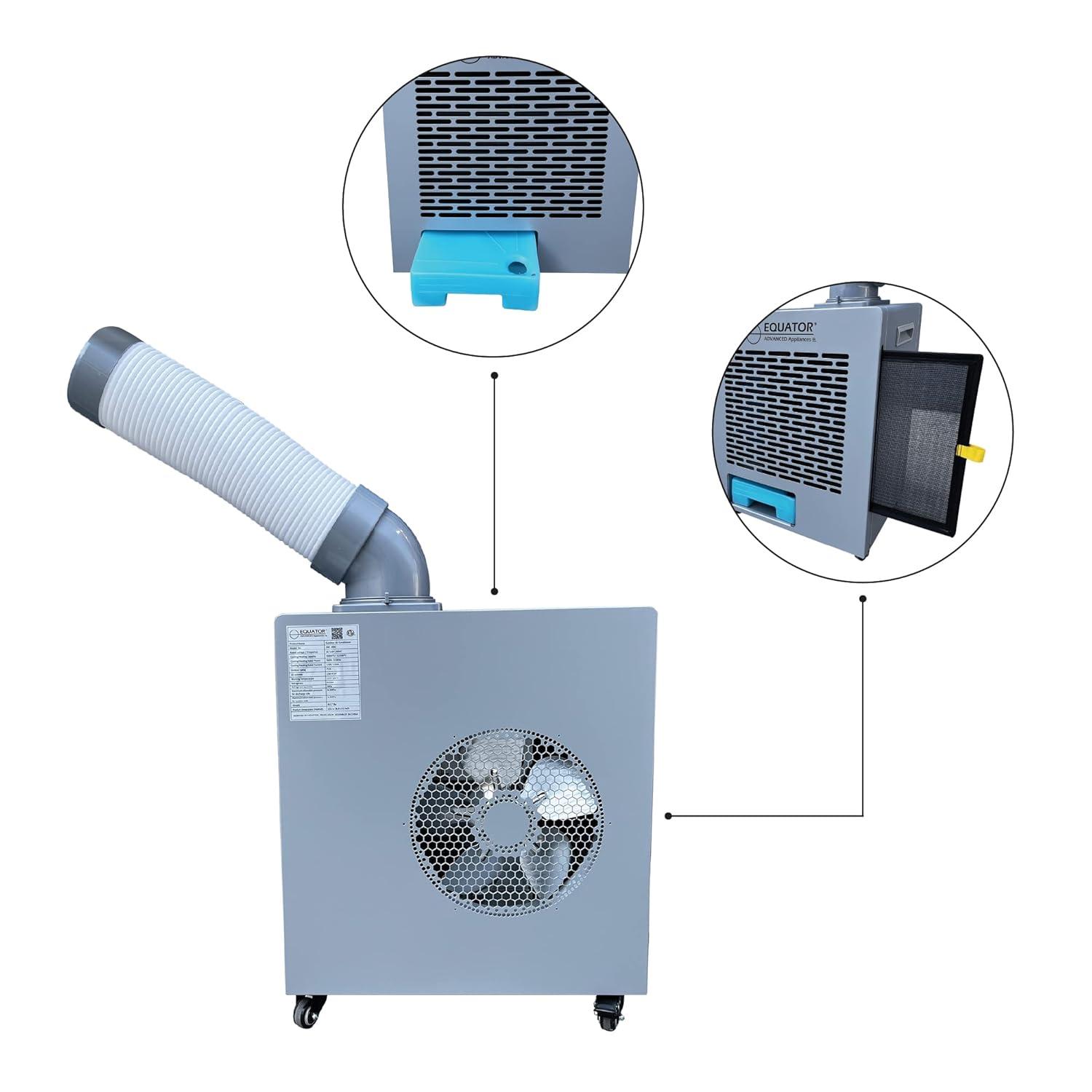 Equator Advanced Appliances Equator 3-in-1 AC Heater Air 9000BTU Outdoor Air Conditioner/ Spot Cooler IP24 Casters 110V