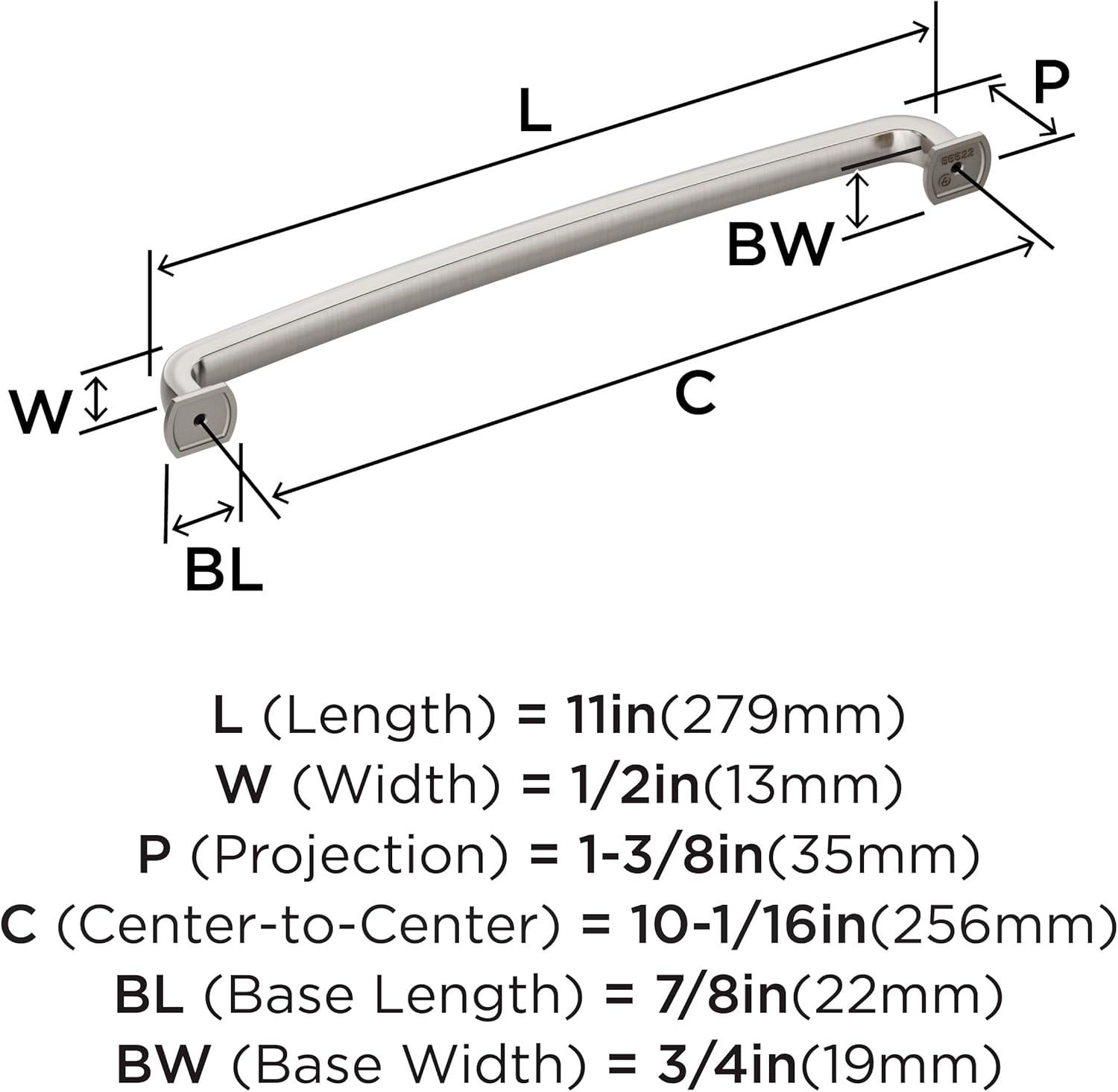 10-1/16" Satin Nickel Brushed Modern Bar Pull