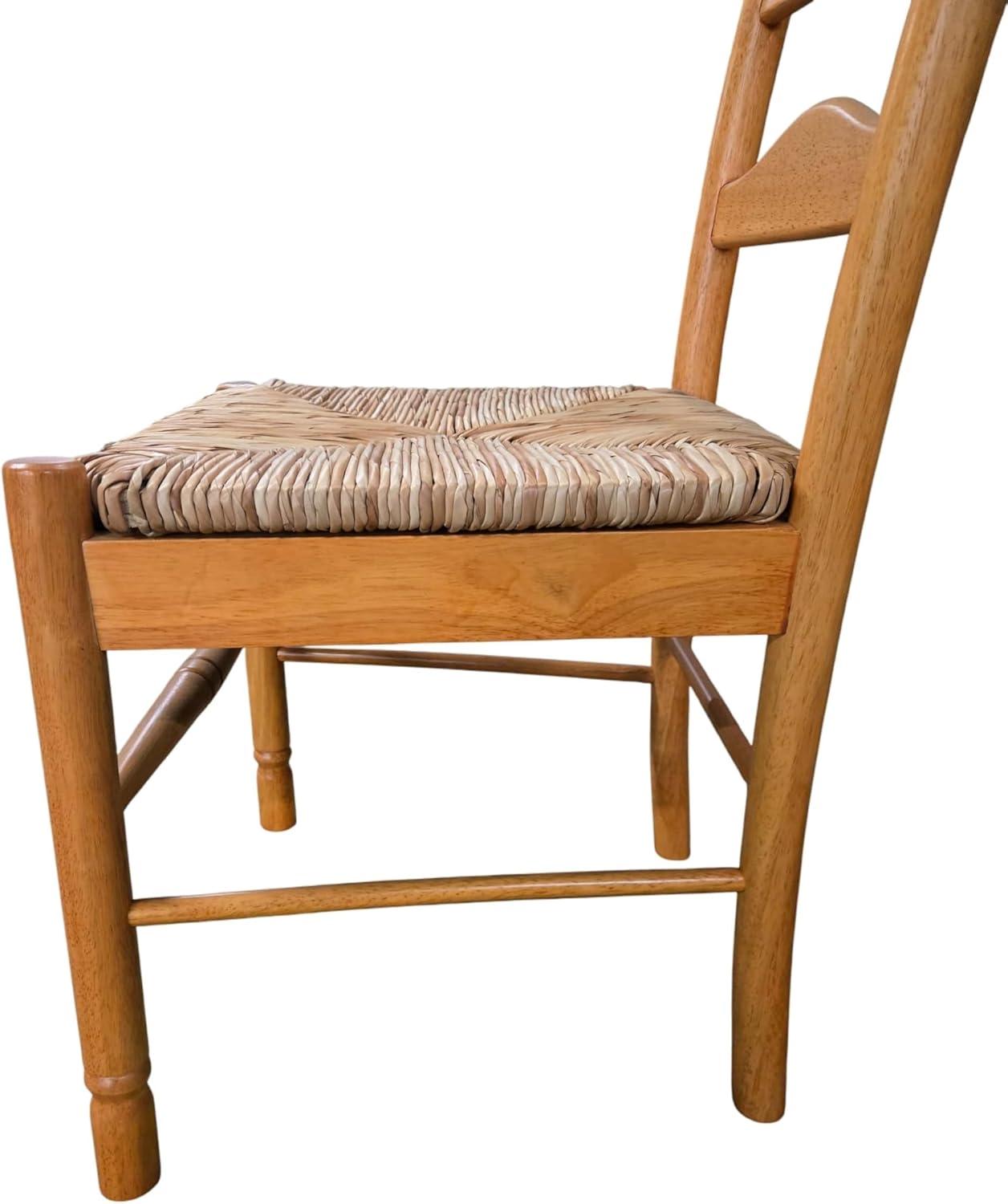 Carolina Living Aurora Rush Seat Dining Chair English Pine and Table: Woven, Ladder-Back, Wood Frame
