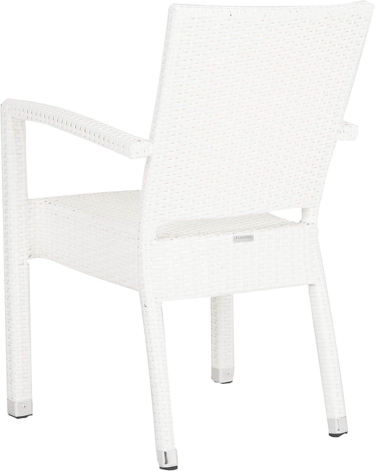 Kelda Stackable Arm Chair Indoor/Outdoor (Set Of 2) - PAT4004 - White - Safavieh