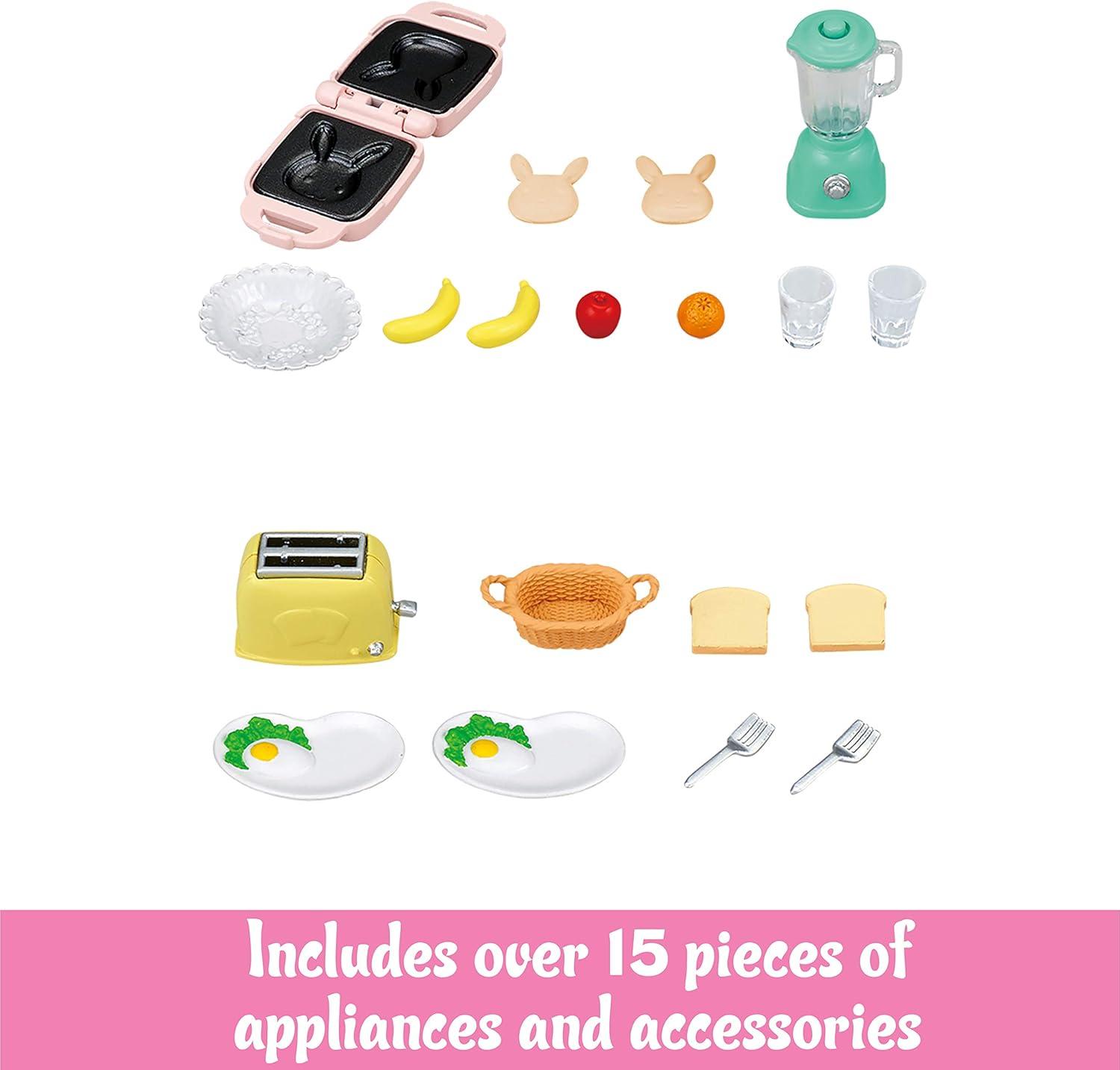 Calico Critters Breakfast Playset, Dollhouse Furniture and Accessories with "Working" Features