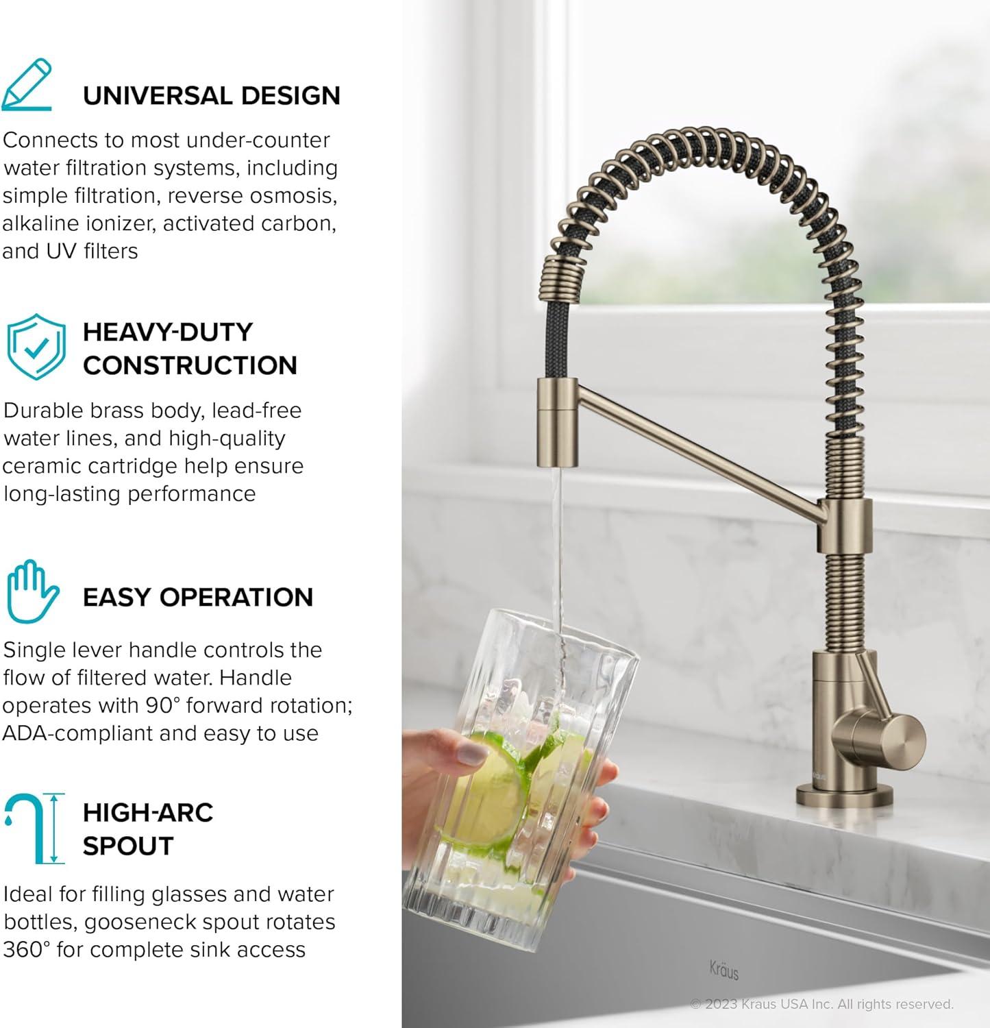 KRAUS Bolden Single Handle Drinking Water Filter Faucet for Reverse Osmosis or Water Filtration System