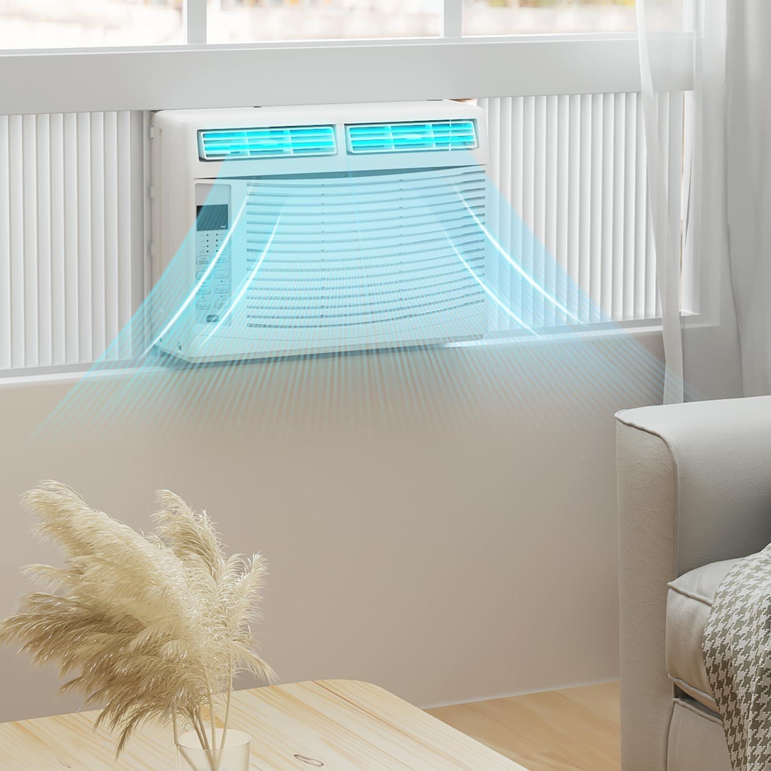 Bring Home Furniture 6000 BTU Smart Window Air Conditioner with WiFi/App Control & Energy Star 24H Timer & Remote Included Cools 250 Sq.Ft. for Bedroom Living Room