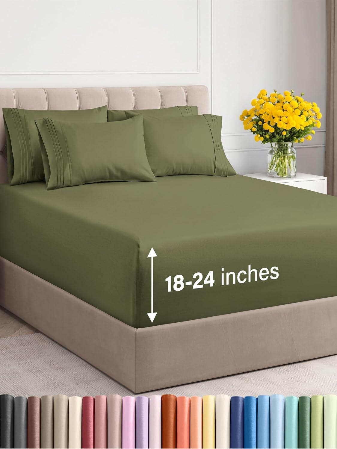 6 Piece Extra Deep Pocket Microfiber Sheet Set - CGK Linens