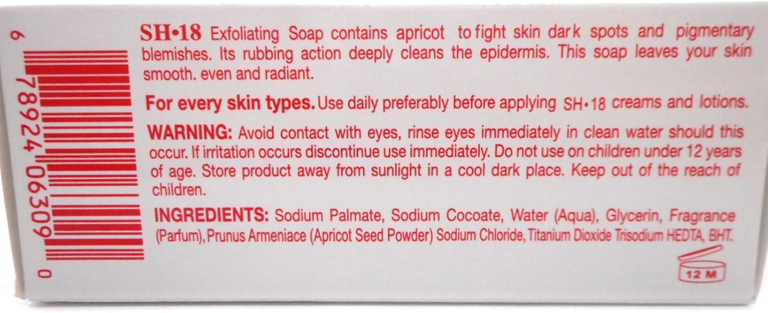 SH 18 Exfoliating Soap with Apricot, Red, 200 Gms