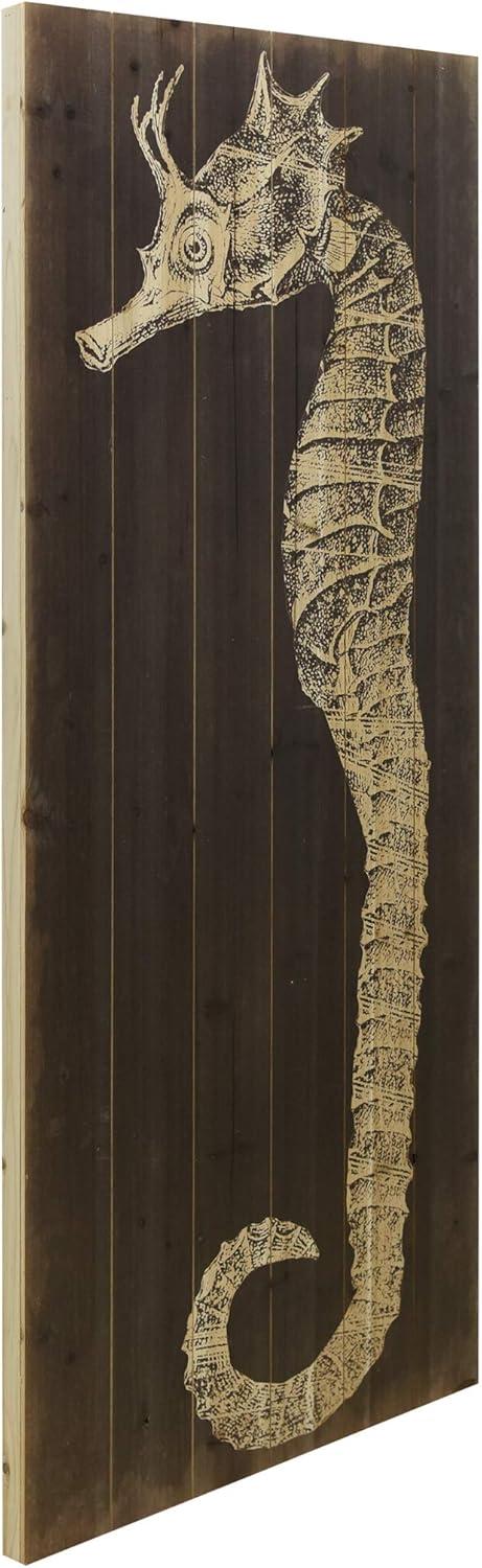 Empire Art Direct Seahorse B Print on Solid Wood Wall Art, 60" x 24", Ready to Hang