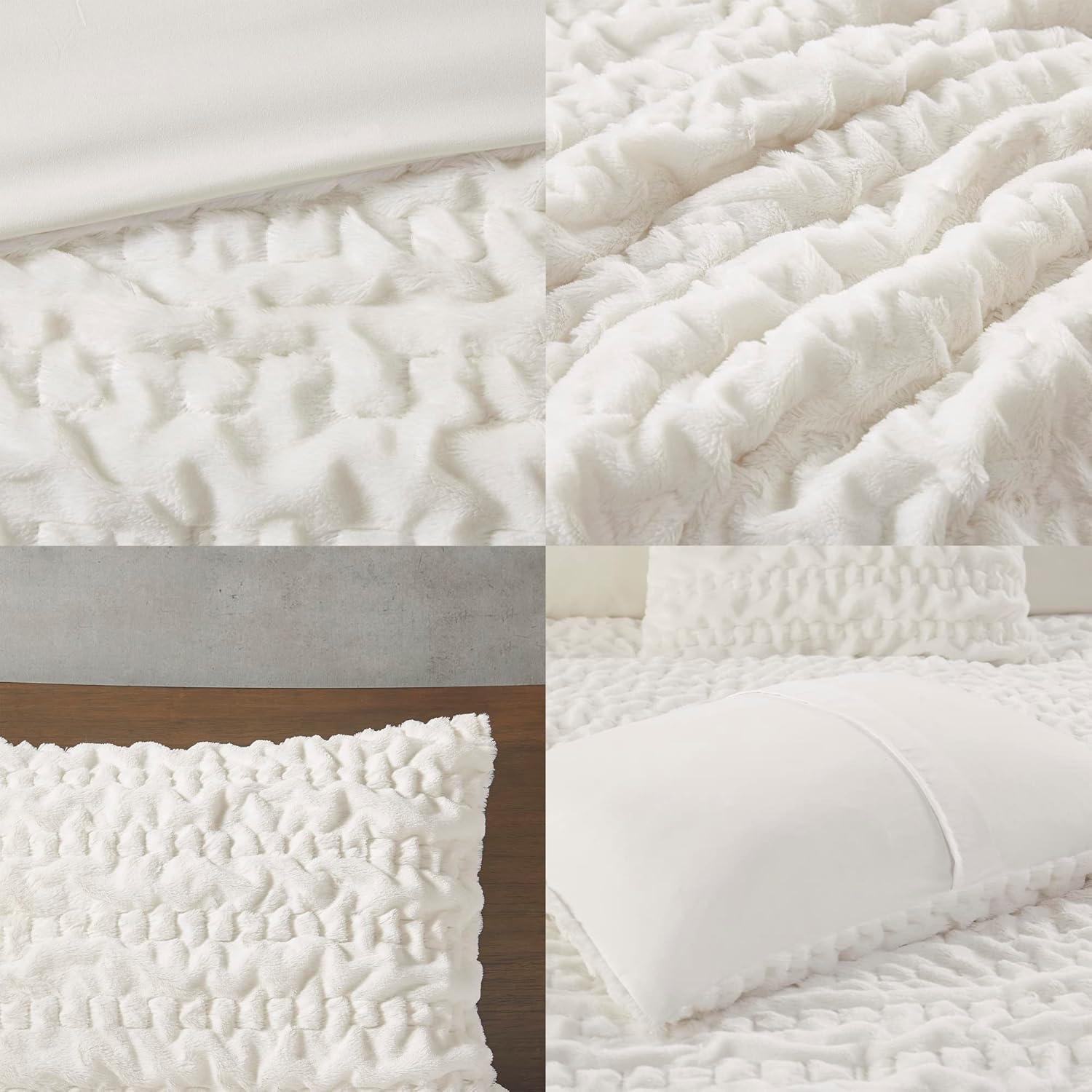 Almagul Ruched Fur Down Alternative Comforter Set